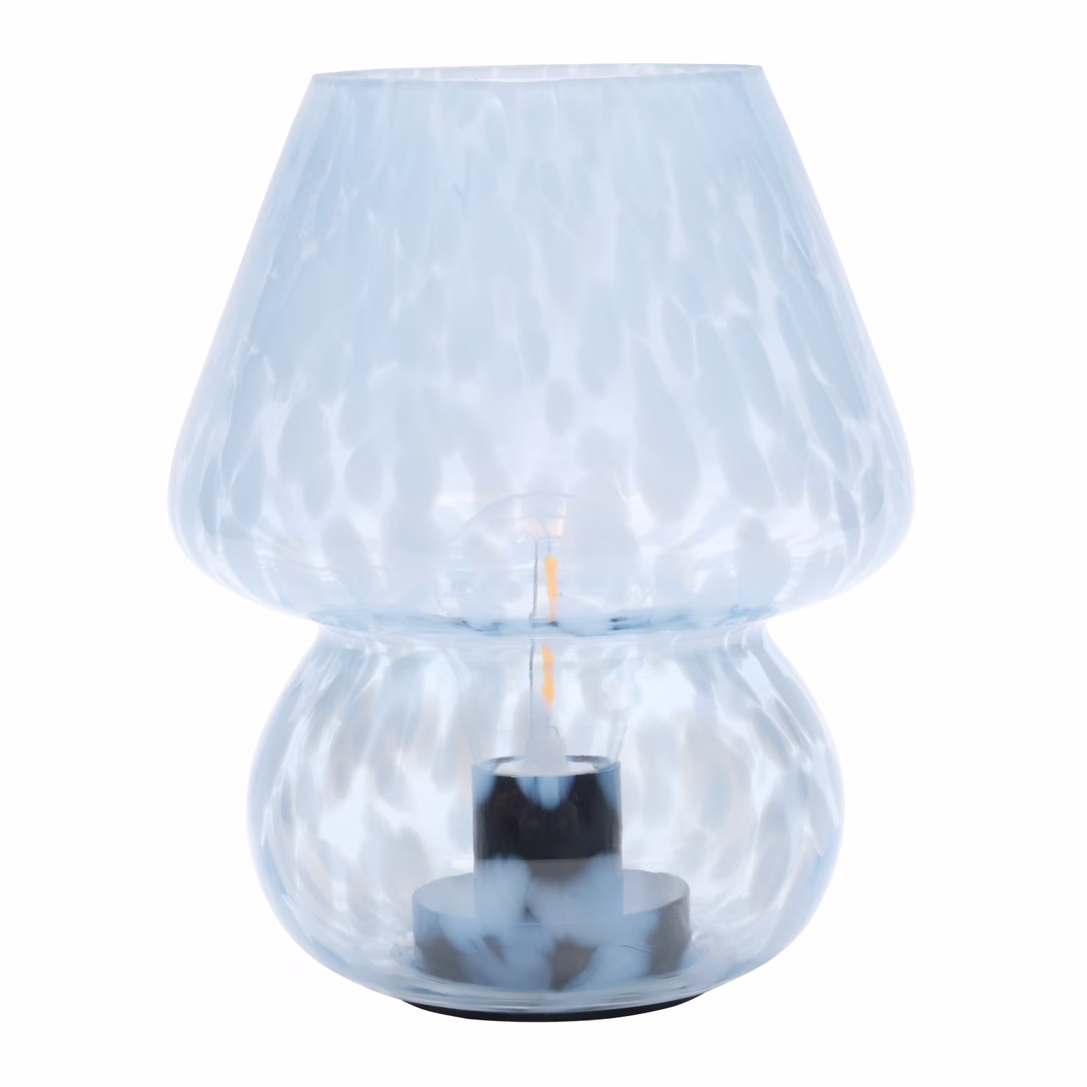 Urban Shop Lámpara de Mesa de Hongos de Vidrio Azul Carey de 8" a Batería