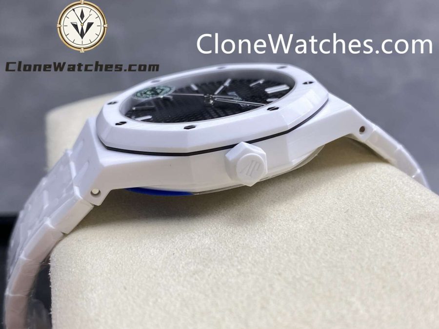 Audemars Piguet Super Clone Watches 1:1 Royal Oak White Ceramic 15500 Black Dial 41MM