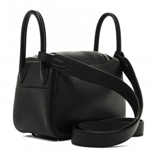 HERMES Taurillon Clemence Mini Lindy 20 Black