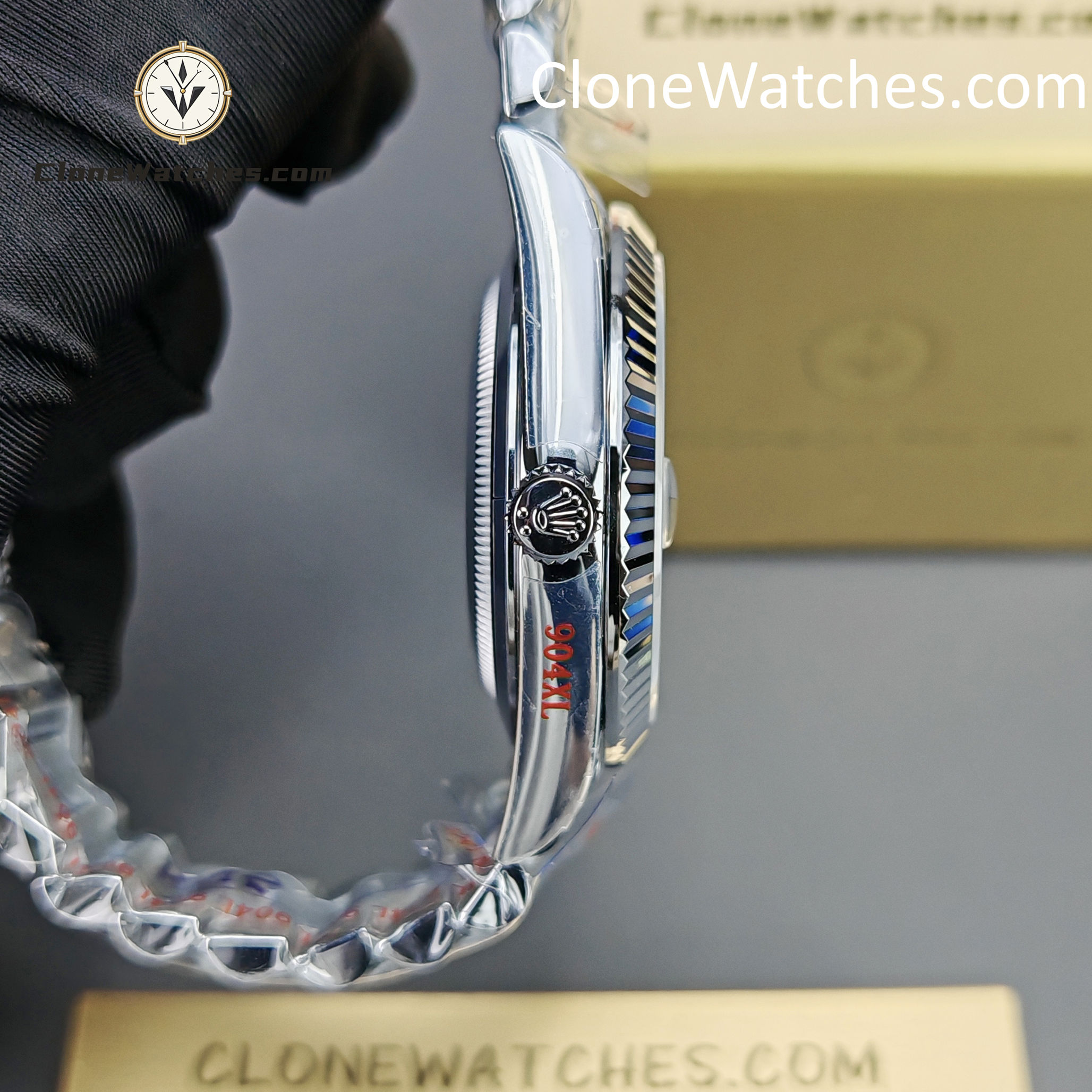 Rolex Super Clone Watches 1:1 Day Date Black Diamond Dial 40mm m228236-0004 3255 Movement