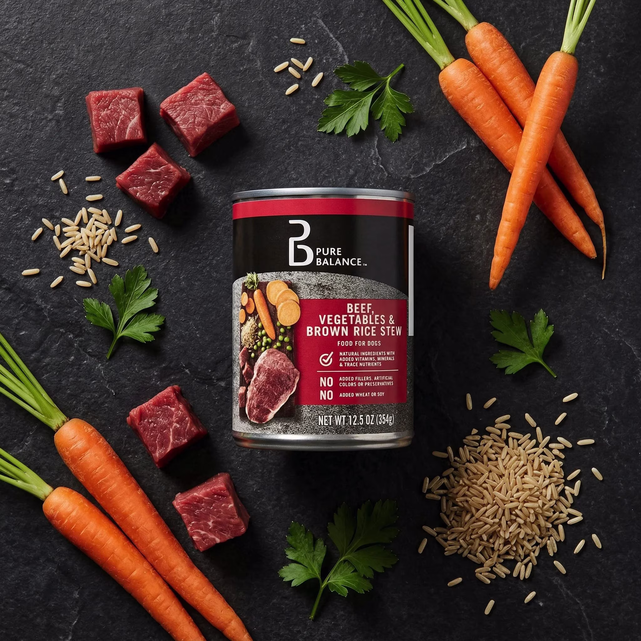 Pure Balance Grain-Free Formula Beef Wet Dry Dog Food, 12.5 oz Can