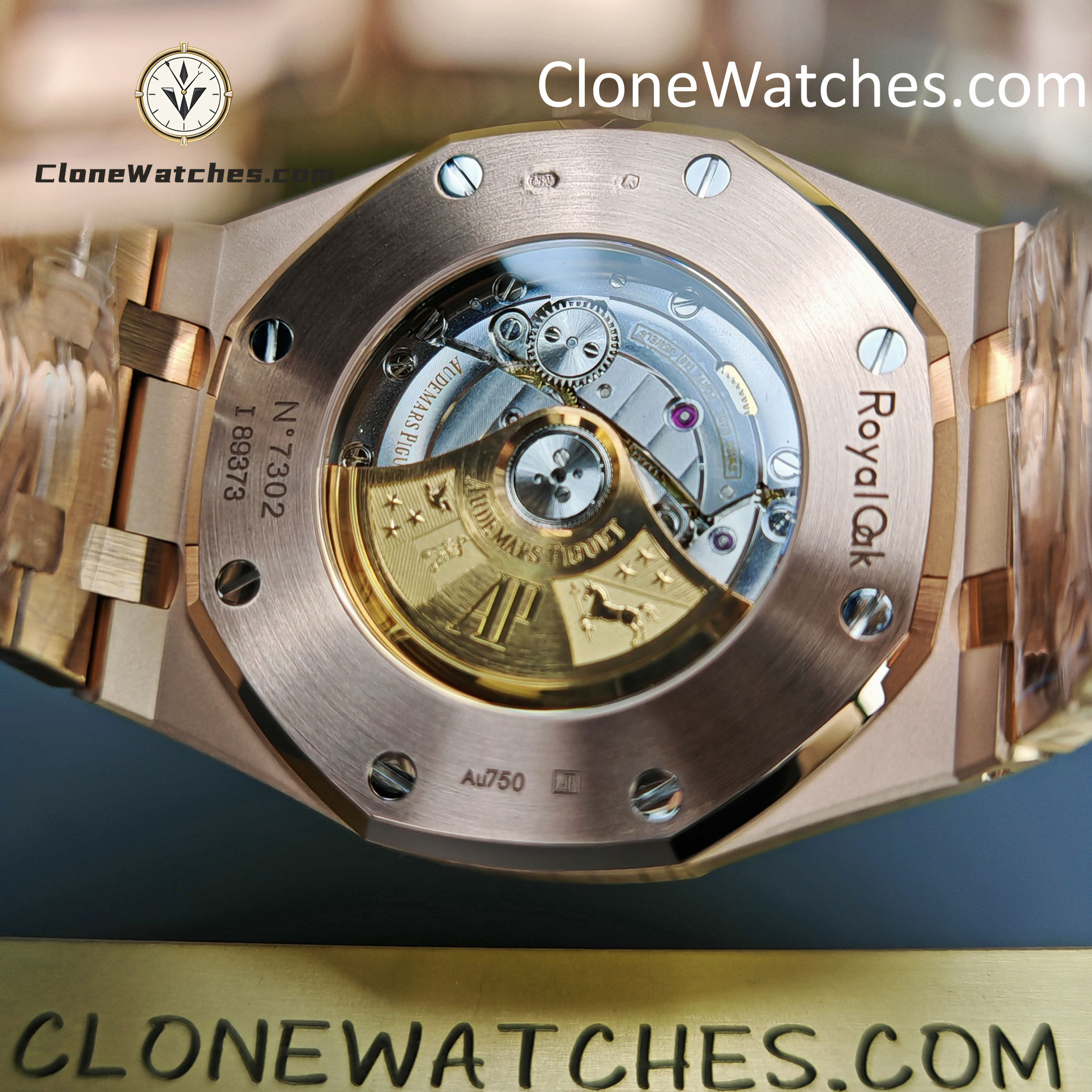 Audemars Piguet Super Clone Watches 1:1 Royal Oak Rose Gold 15400 Black Dial