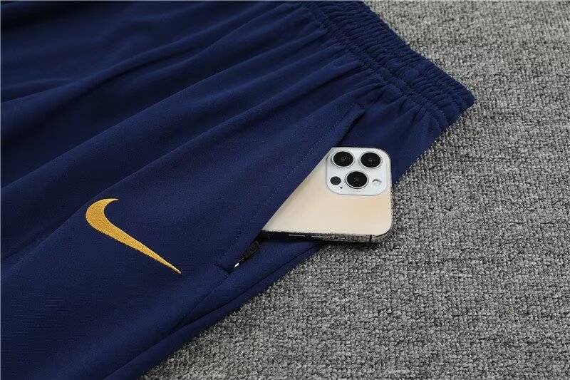 2023/2024 Psg Paris Saint-Germain Half-Pull Training Suit Navy blue Set