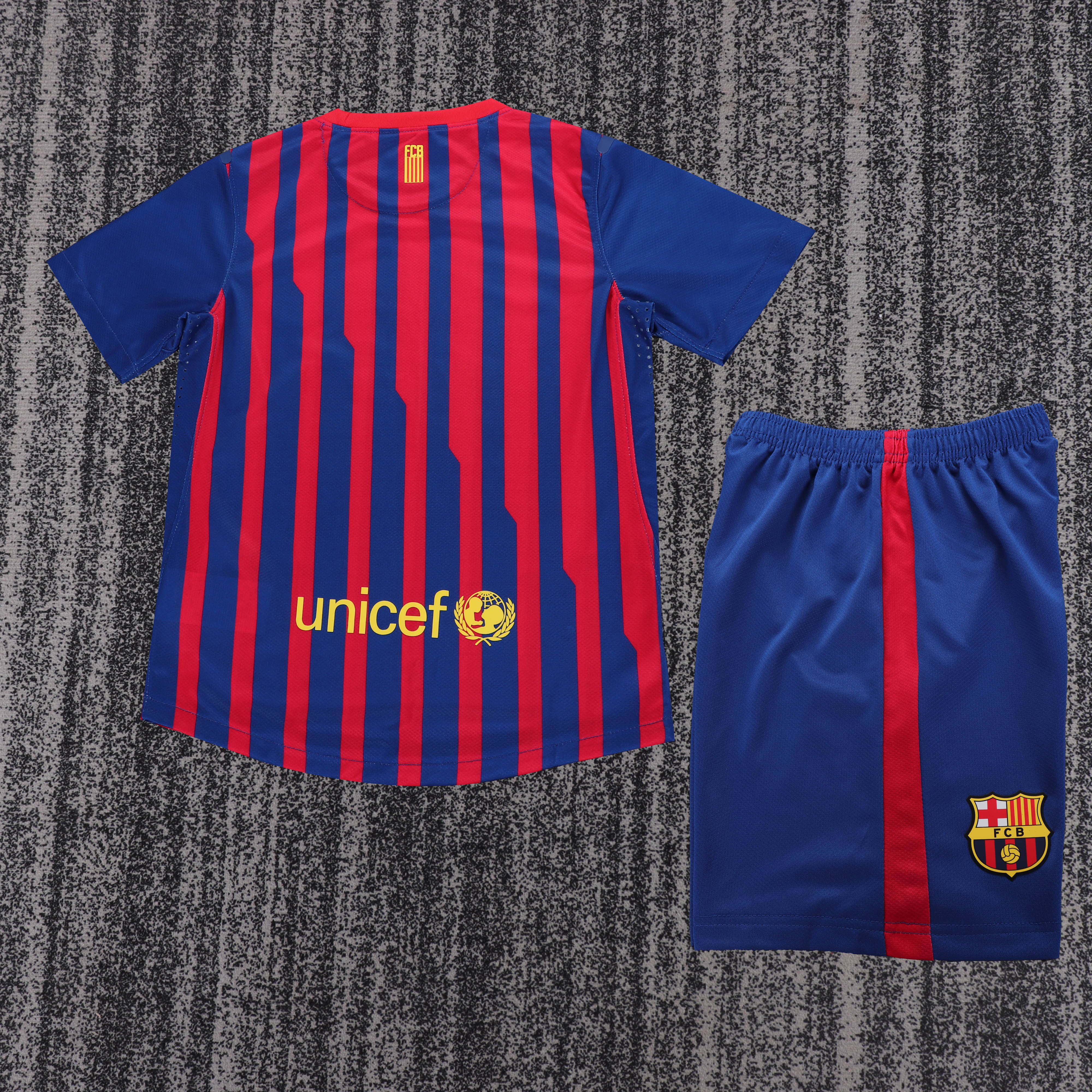 2011-12 Barcelona Home Retro Children's Jersey Set - Fans Edition
