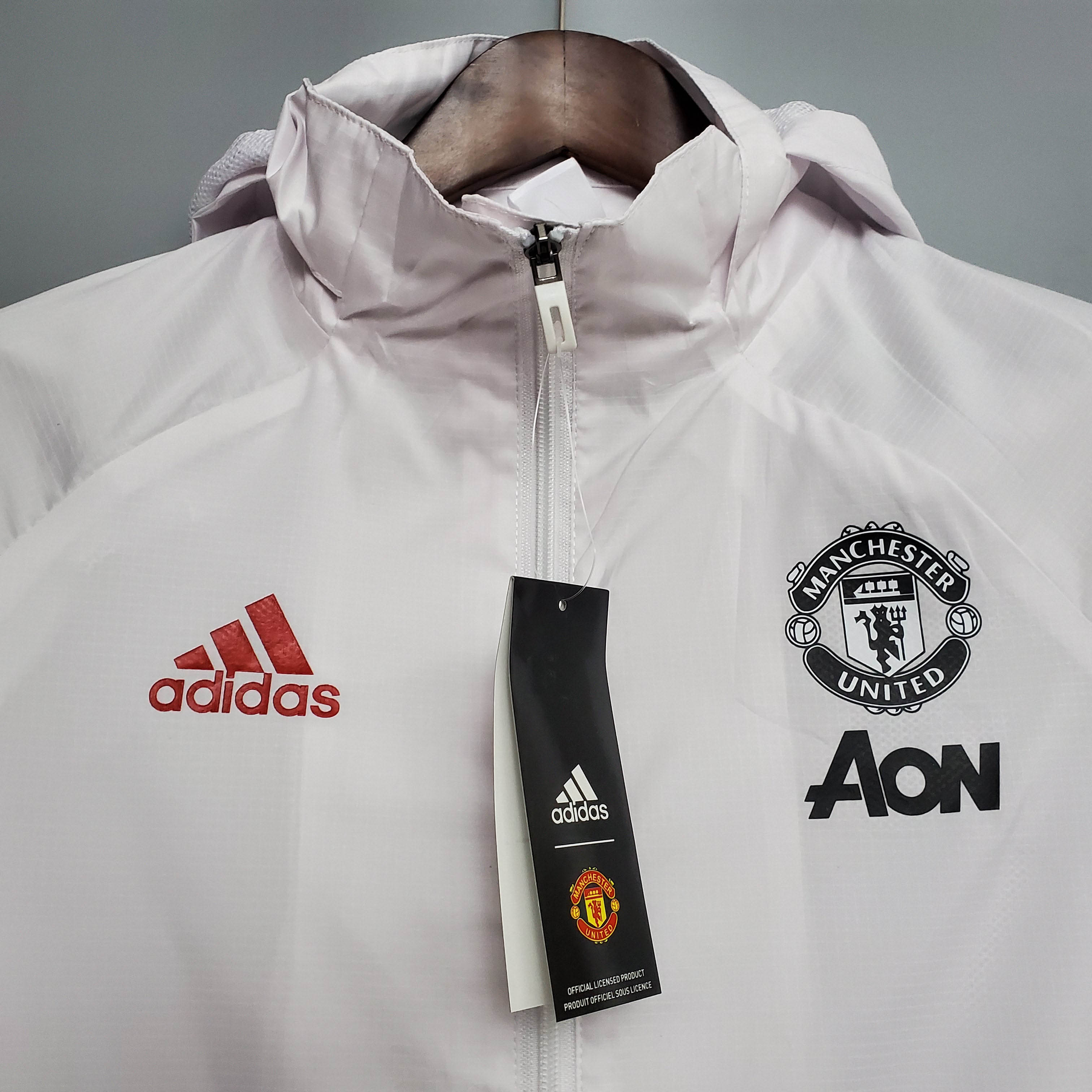2021 Manchester United Jersey Windbreaker White(Black-Red Edge)