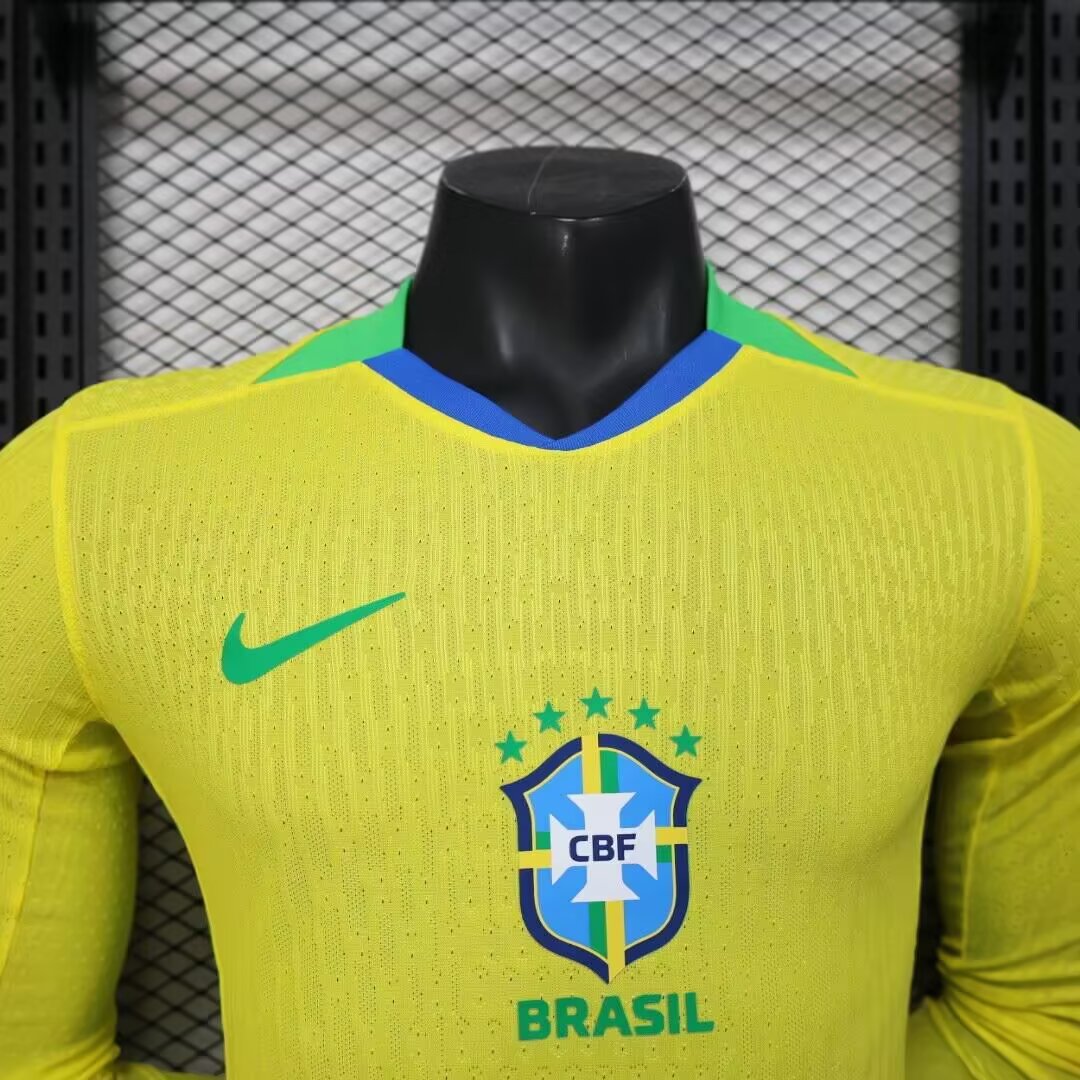 2025-26-Brazil Home Long Sleeve-Player Edition