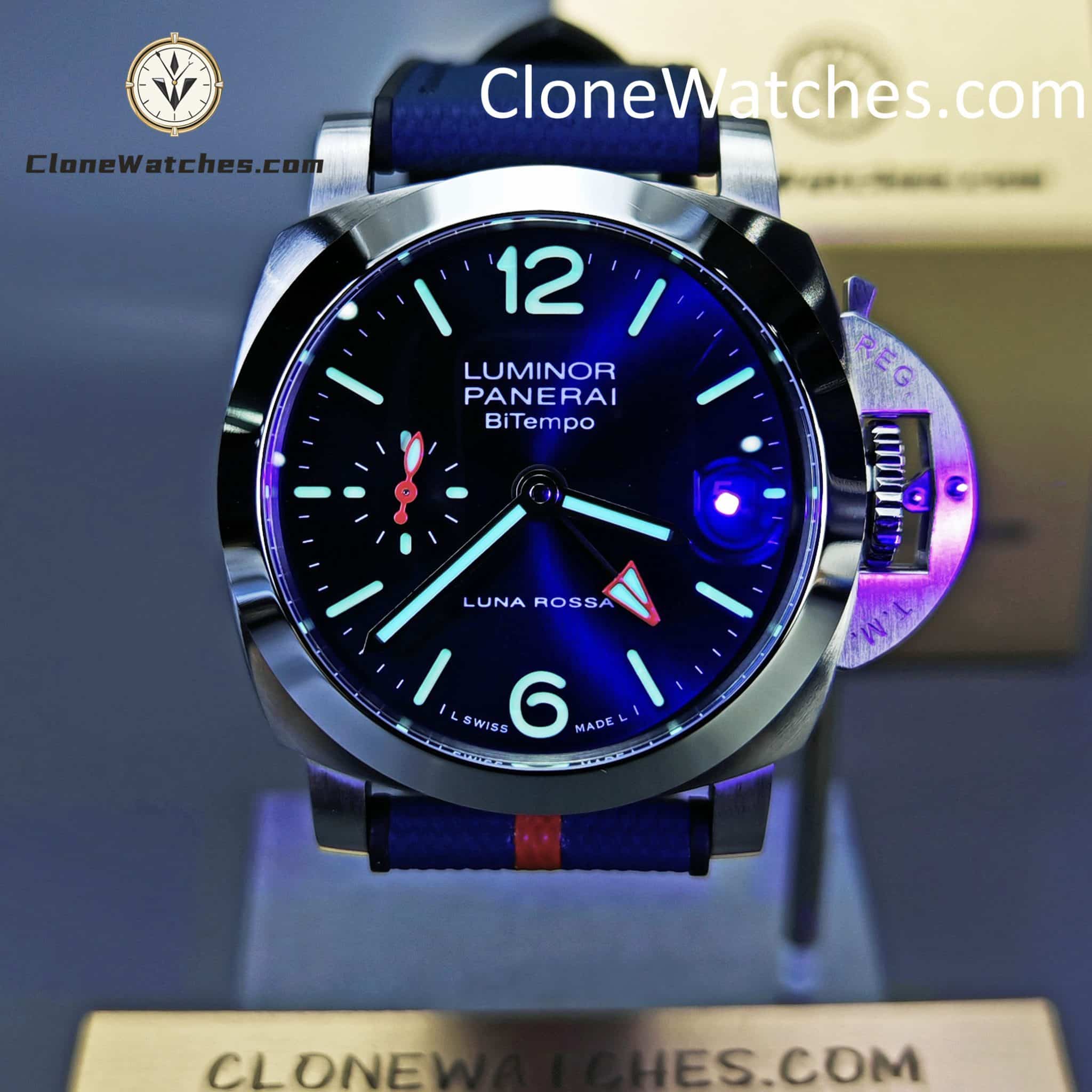 Panerai Super Clone Watches 1:1 Luminor Quaranta BiTempo Luna Rossa PAM01404