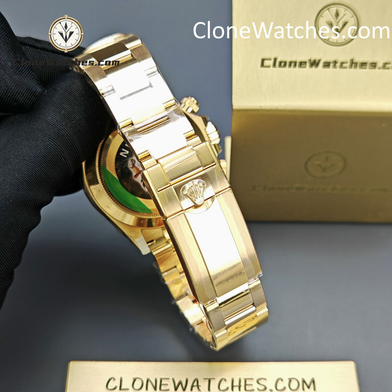 Rolex Super Clone Watches 1:1 Daytona 18K Gold Black Dial M116508-0009 4130 Movement