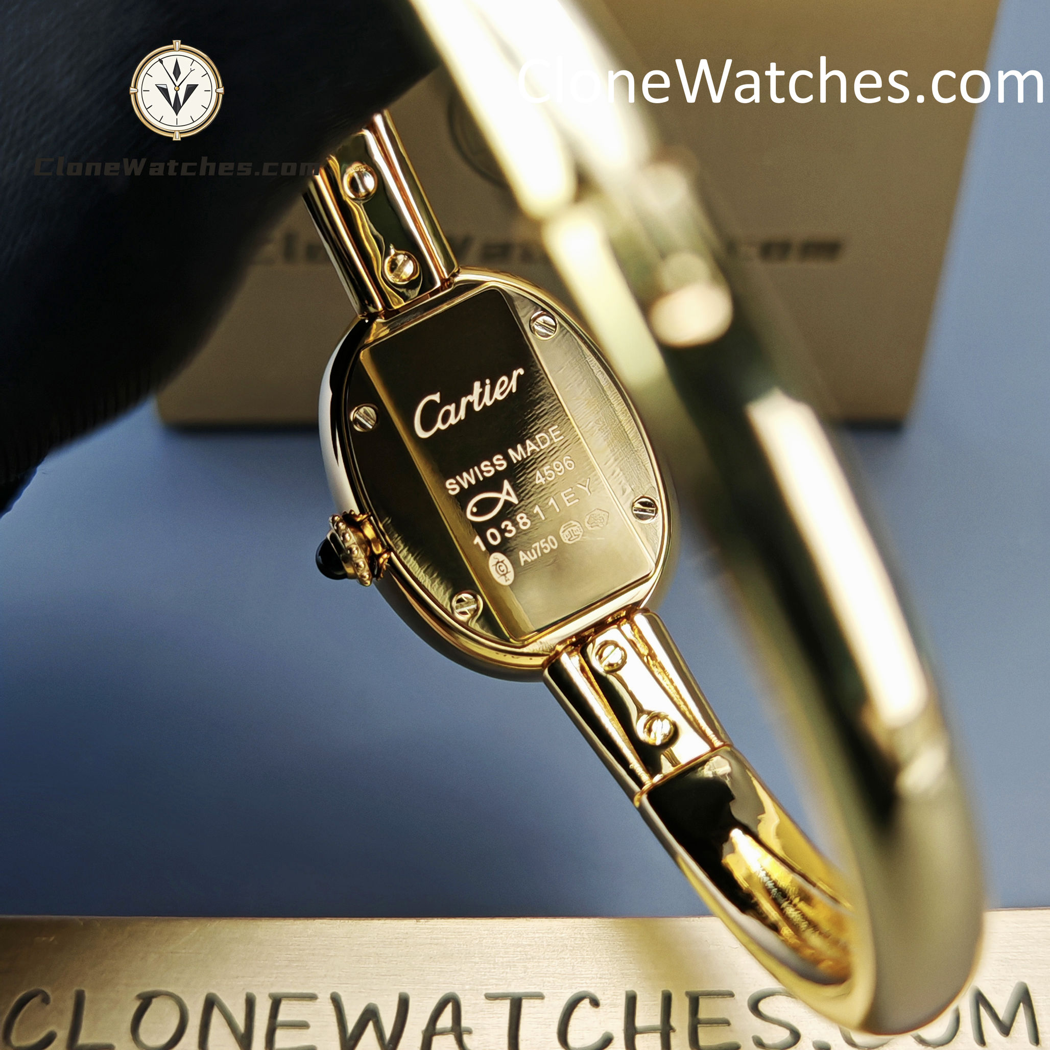 Cartier Super Clone Watches 1:1 Baignoire 18K Gold White Dial WGBA0018