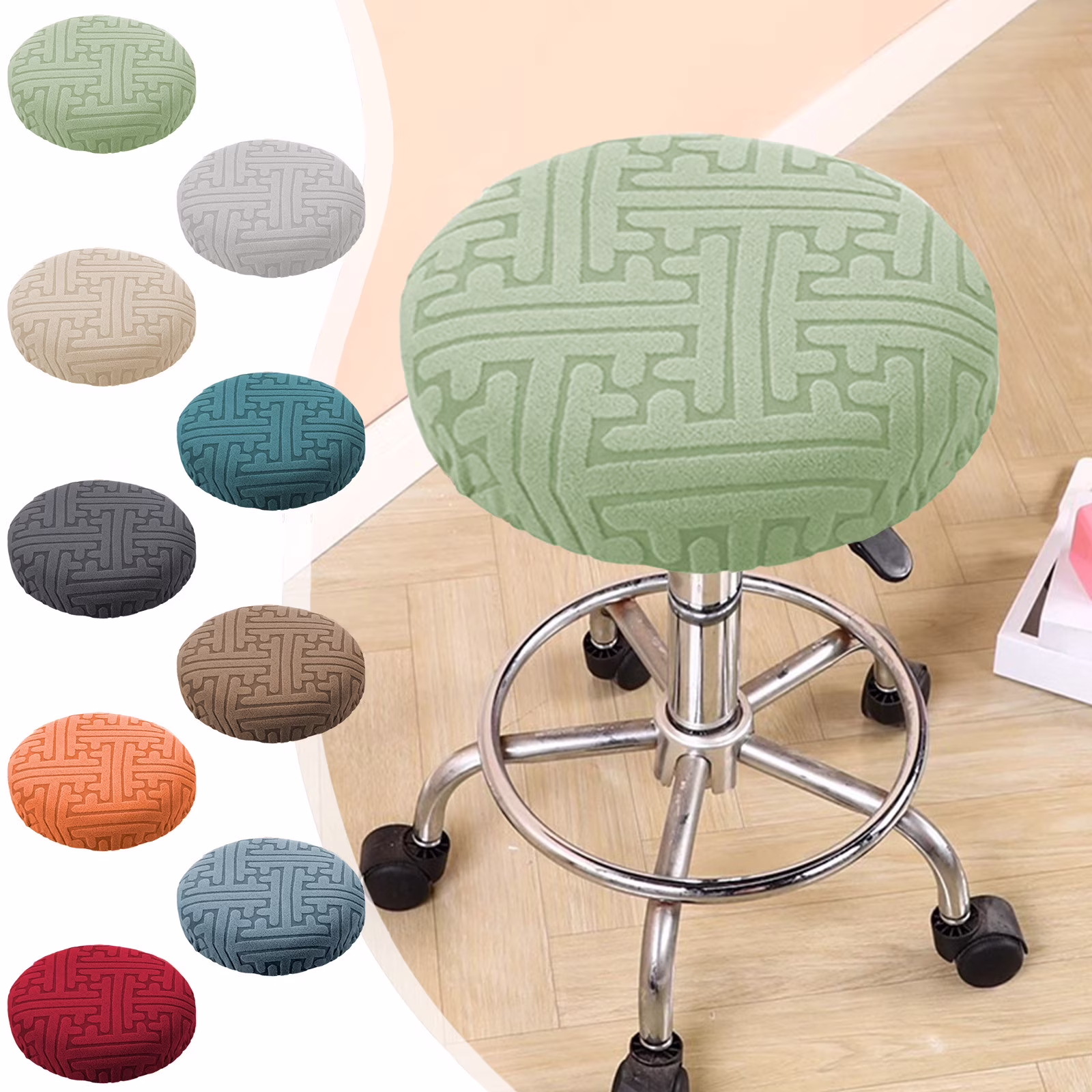Stool Covers Round,Elastic Bar Stool Covers Washable Stool Cushion Slipcover,Stretchy Bar Chair Seat Cover