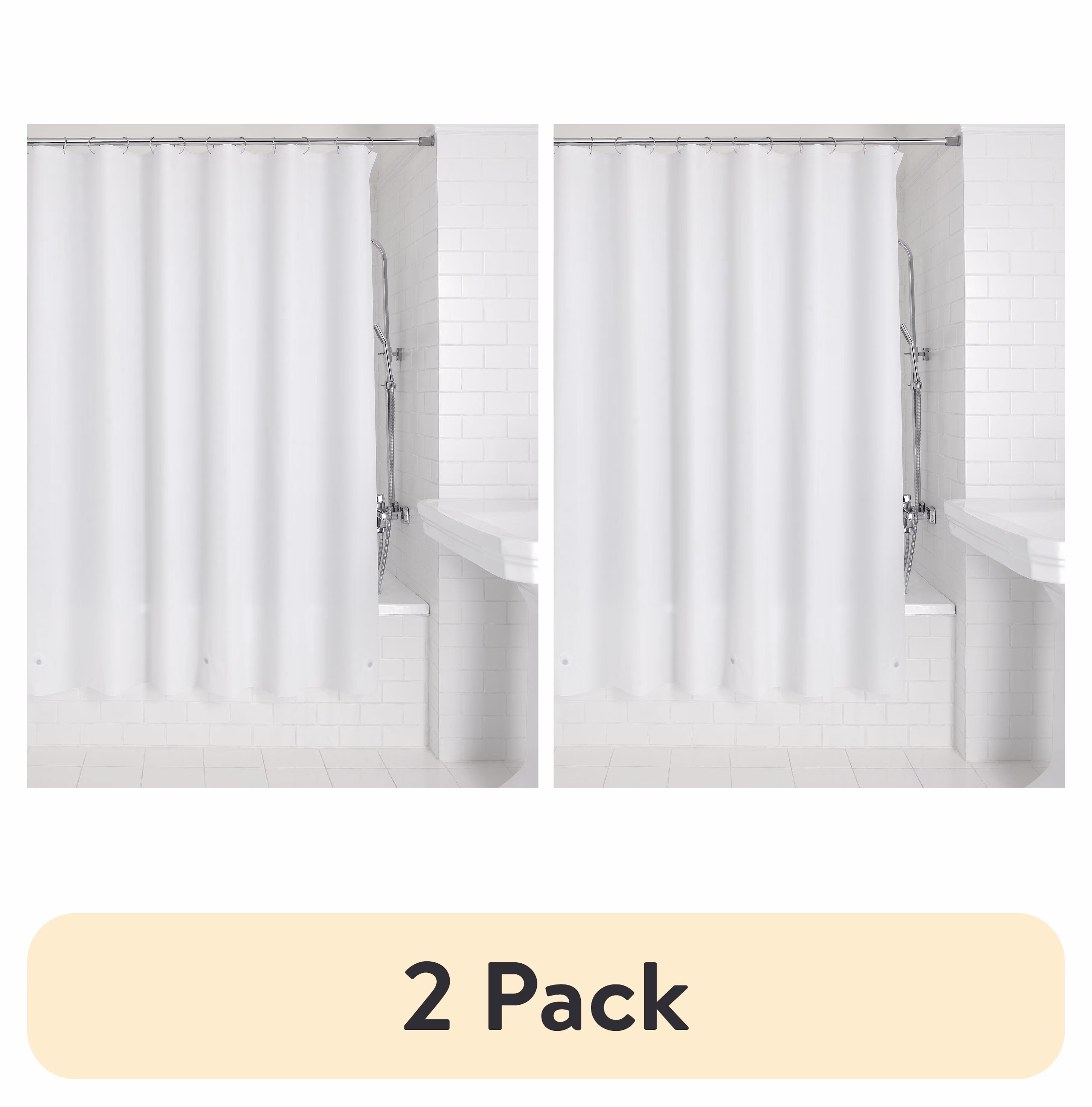 Mainstays Light Weight PEVA Shower Liner, 70 in x 71 in, Clear
