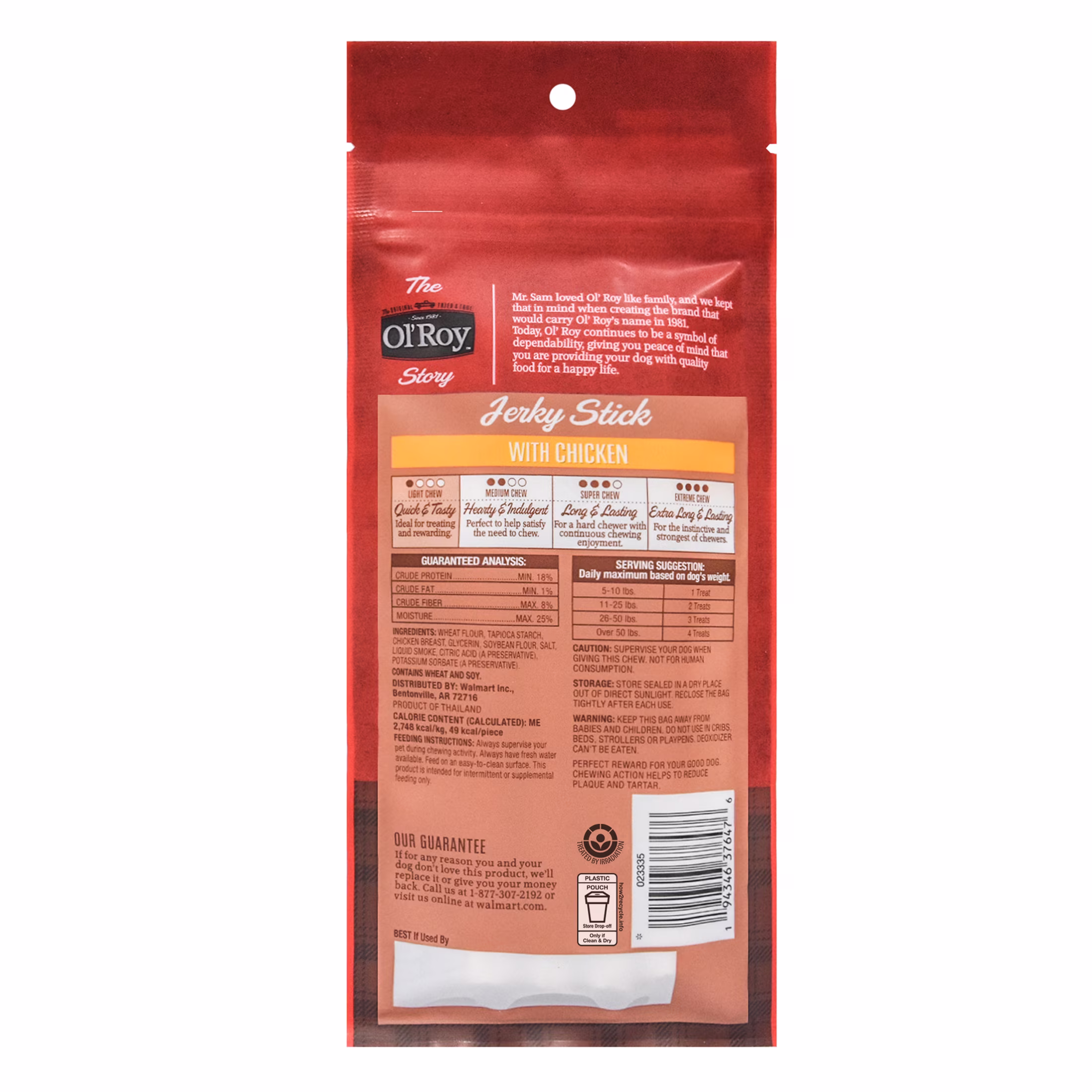 Ol' Roy Jerky Stick with Chicken, 2.52 oz, 4 Count