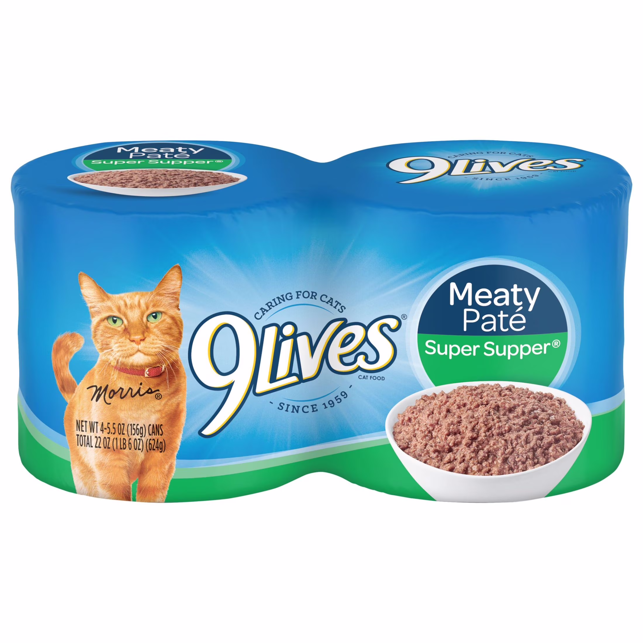 (4 pack) 9Lives Meaty Paté Super Supper Wet Cat Food, 22-Ounce, Pack of 4