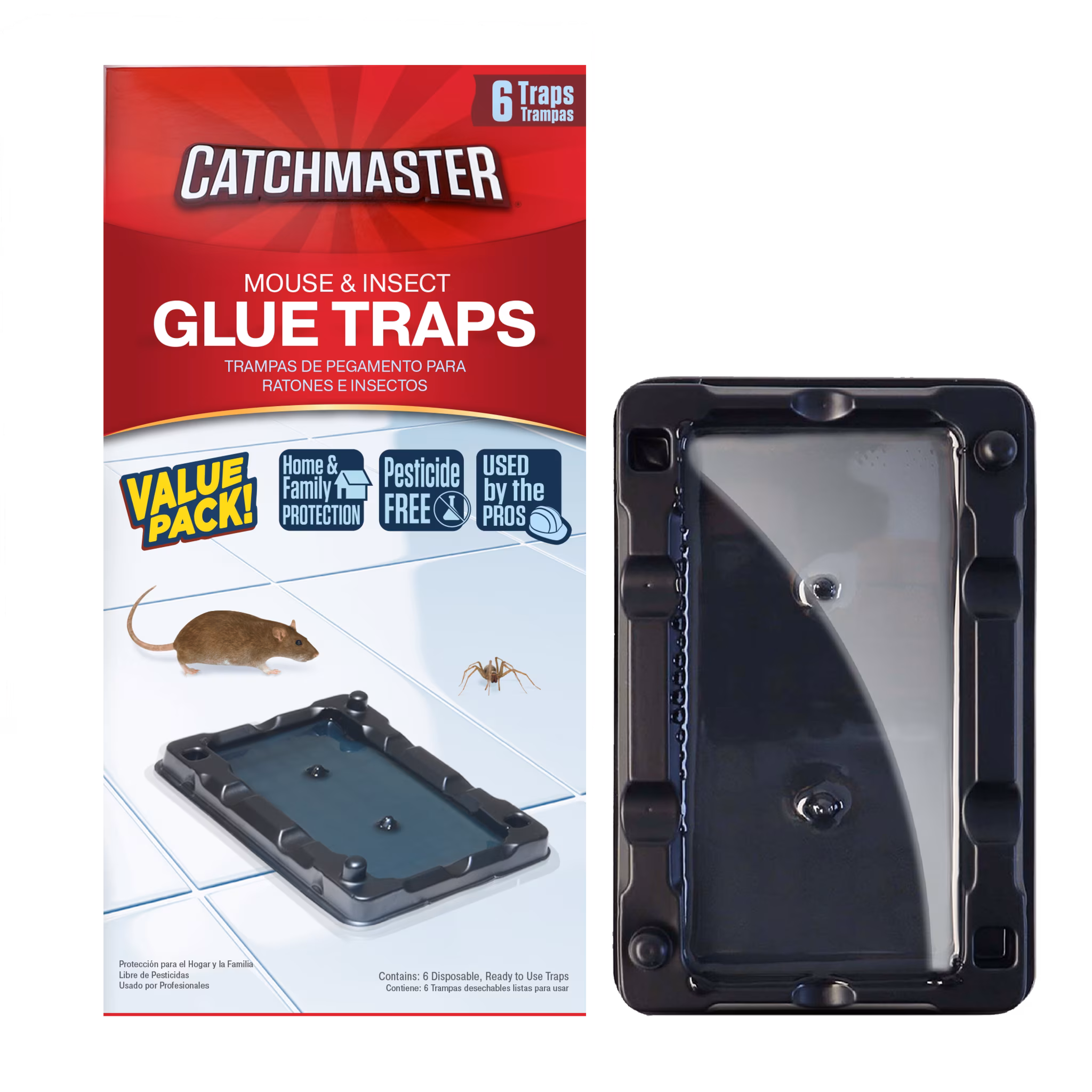 Catchmaster Mouse & Insect Solid Glue Traps 6 Count