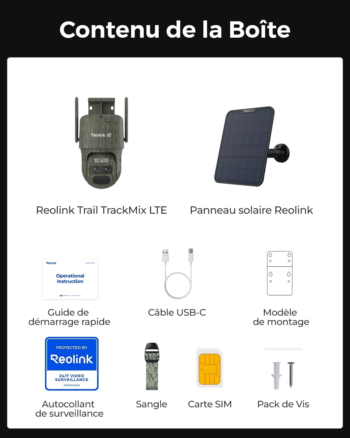 Caméra surveillance 4K double objectif 4G LTE PTZ zoom 6X panneau solaire