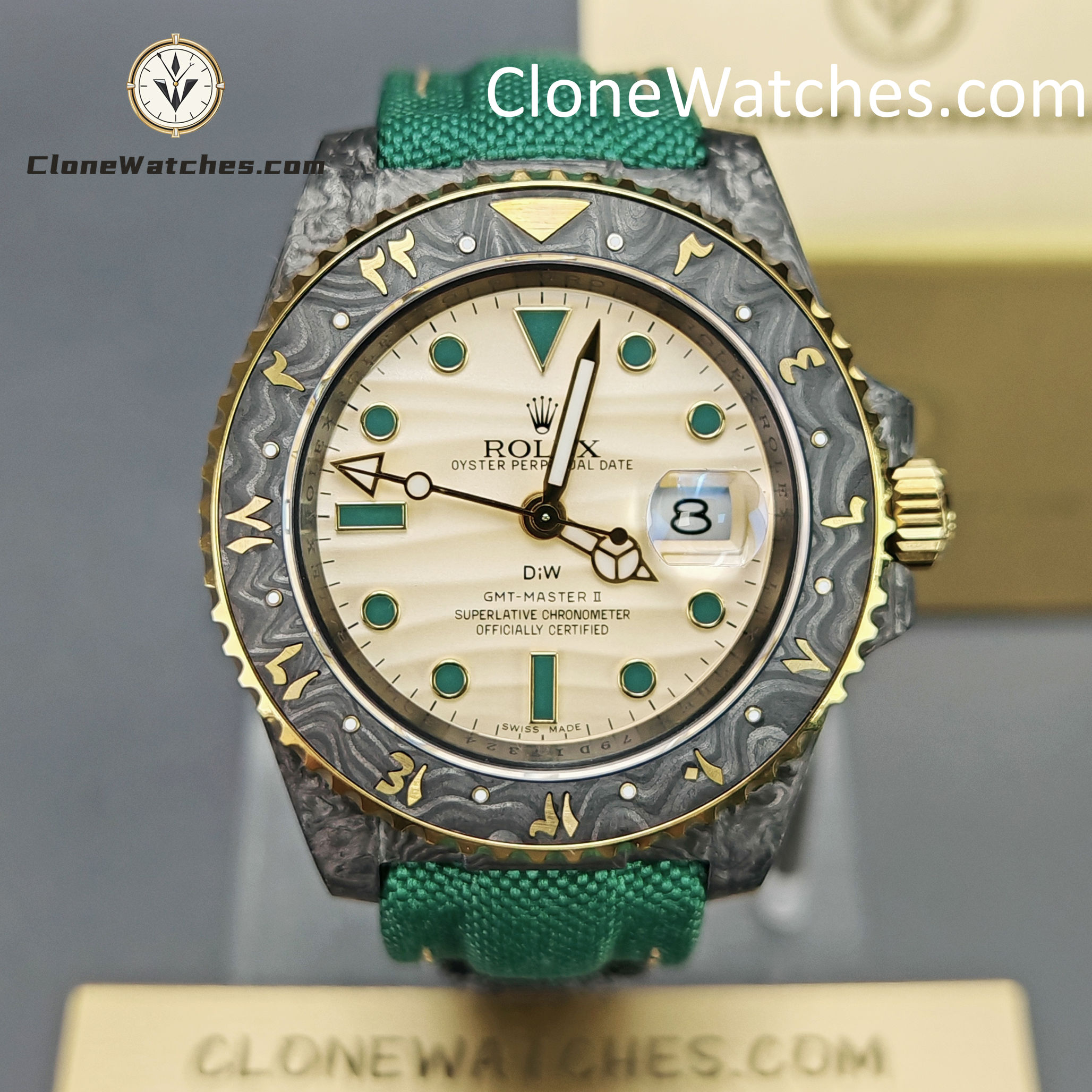 Modified Super Clone Watches 1:1 DIW Rolex GMT Master II NTPT Carbon OASIS Middle East Edition 3285 Movement