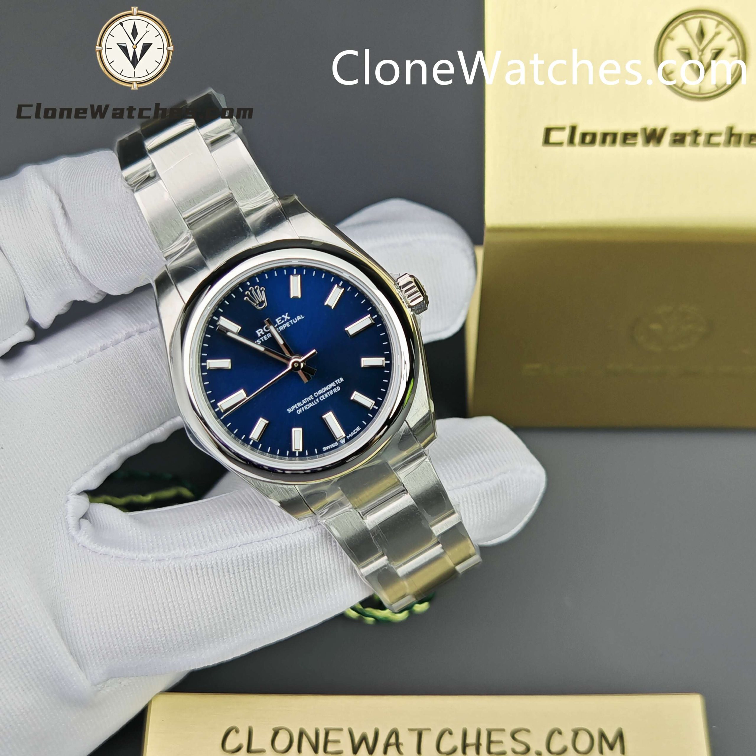 Rolex Super Clone Watches 1:1 Oyster Perpetual Blue Dial 31mm m277200-0003 2232 Movement