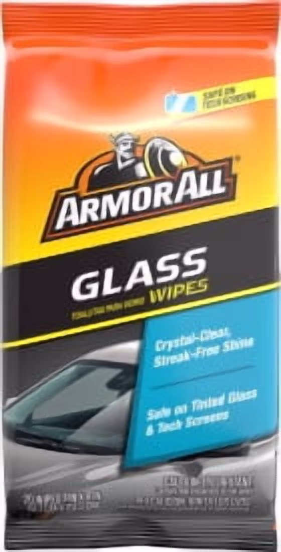 Armor All Automotive Ammonia Free Glass Cleaner Wipes, 20ct Flatpack