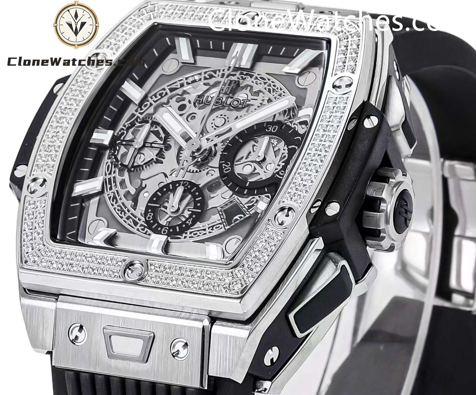 Hublot Super Clone Watches 1:1 Spirit of Big Bang Titanium Diamonds 642.NX.0170.RX.1104