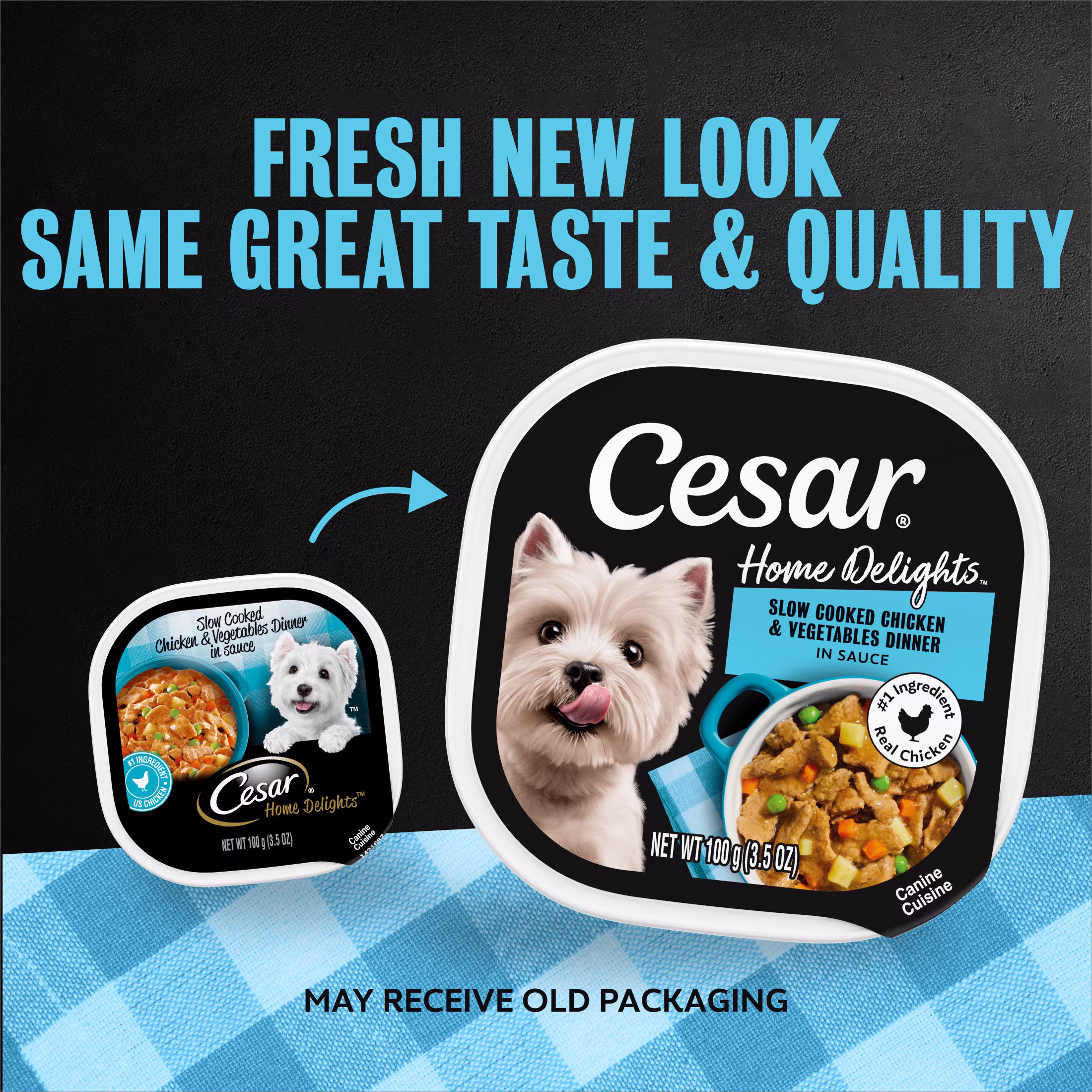 Cesar Home Delights Adult Wet Dog Food, Slow Cooked Chicken & Vegetables Dinner in Sauce