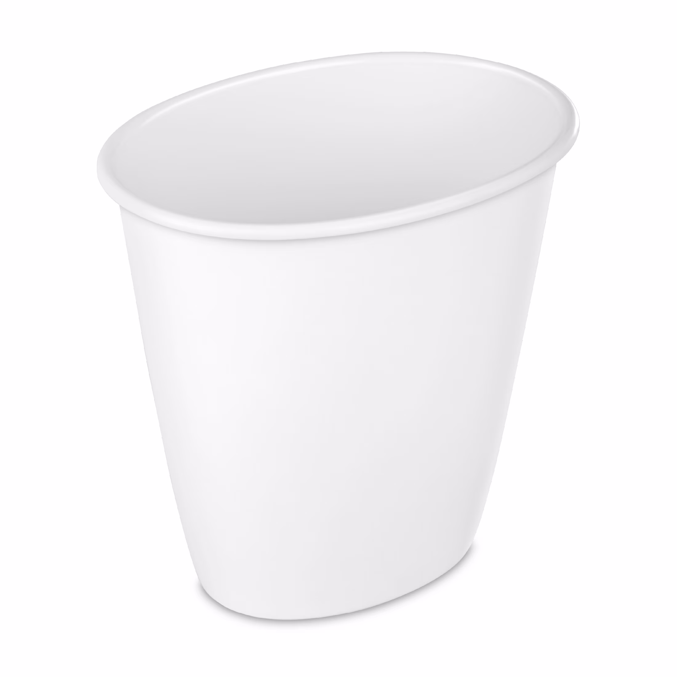 Sterilite Small Bathroom Trash Can, 1.5 Gallon Plastic Garbage Bucket Bin with No Lid, White