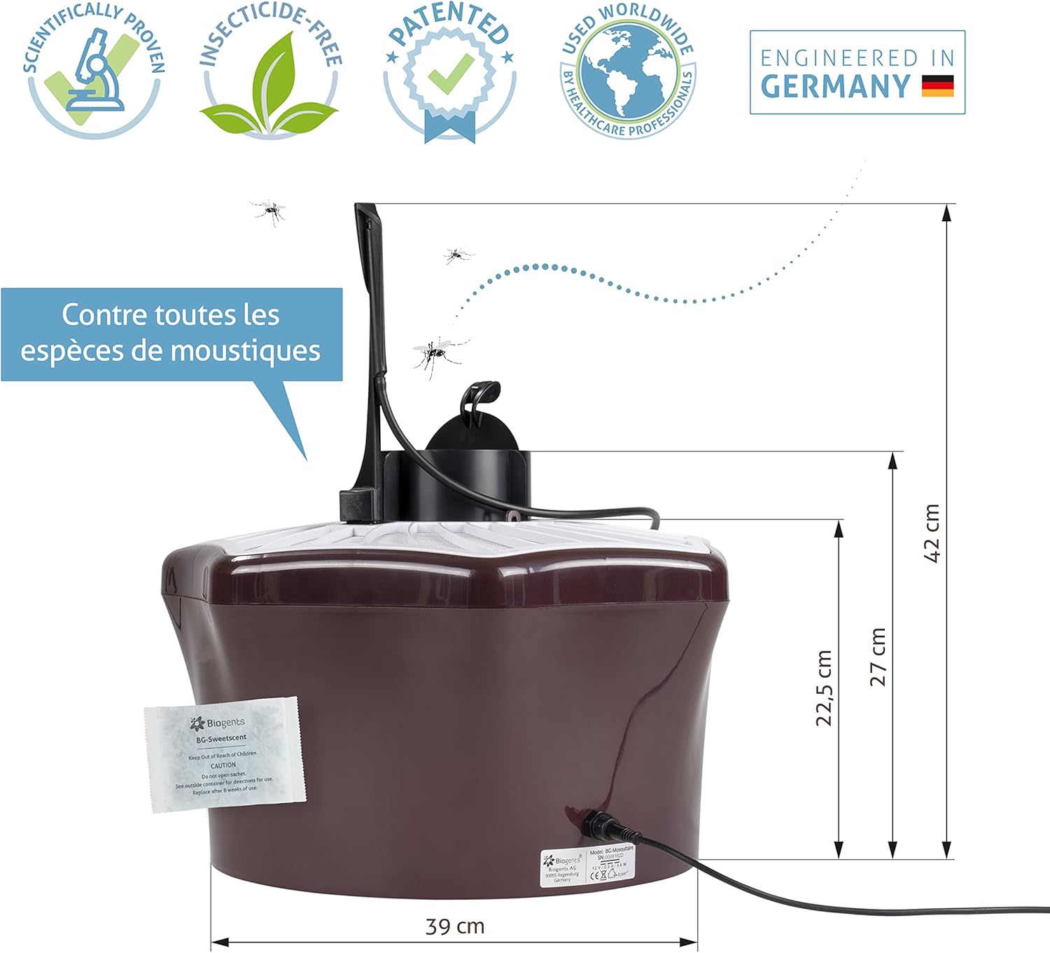 Piège à moustiques avec BG Sweetscent et kit BG Booster CO2