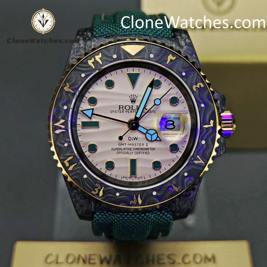 Modified Super Clone Watches 1:1 DIW Rolex GMT Master II NTPT Carbon OASIS Middle East Edition 3285 Movement