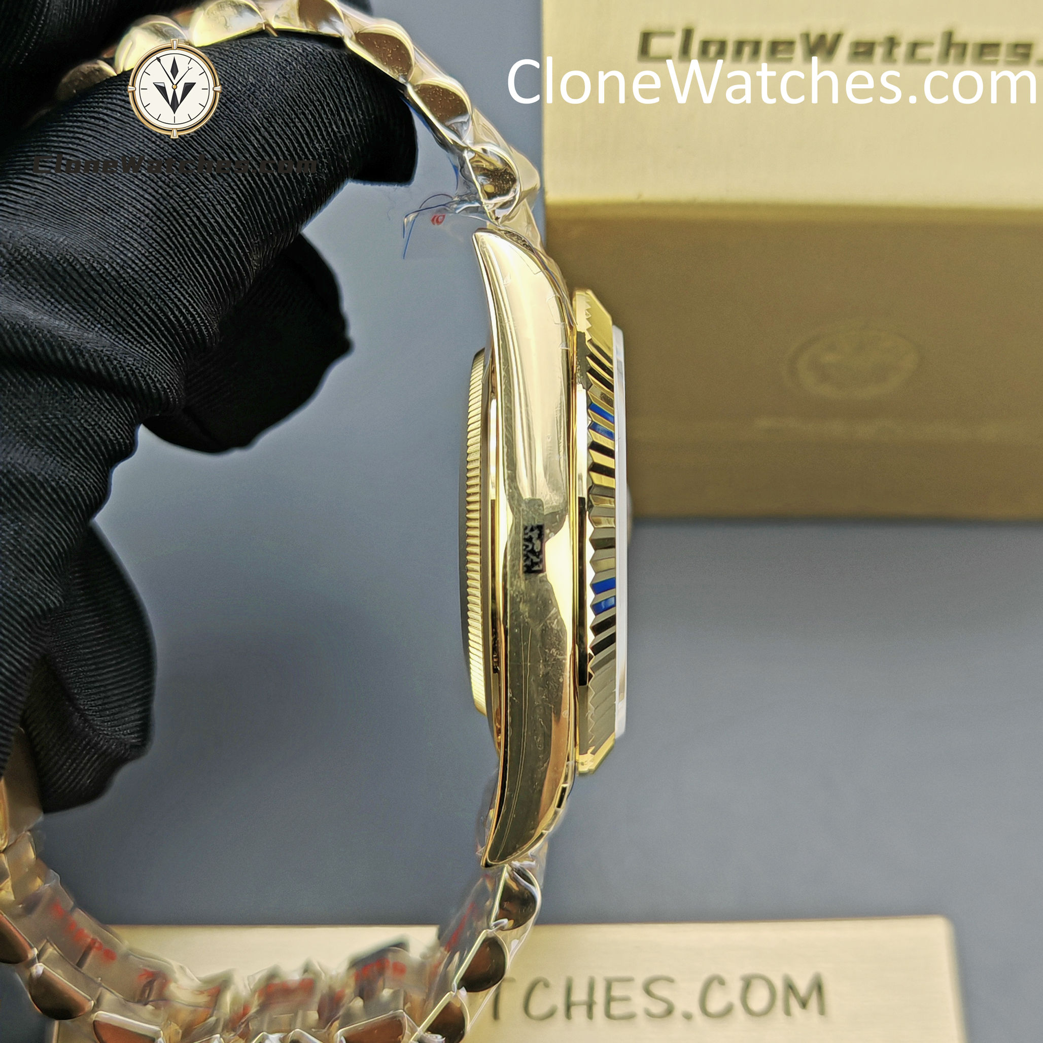 Rolex Super Clone Watches 1:1 Day Date 18K Gold Black Dial 40mm m228238-0067 3255 Movement