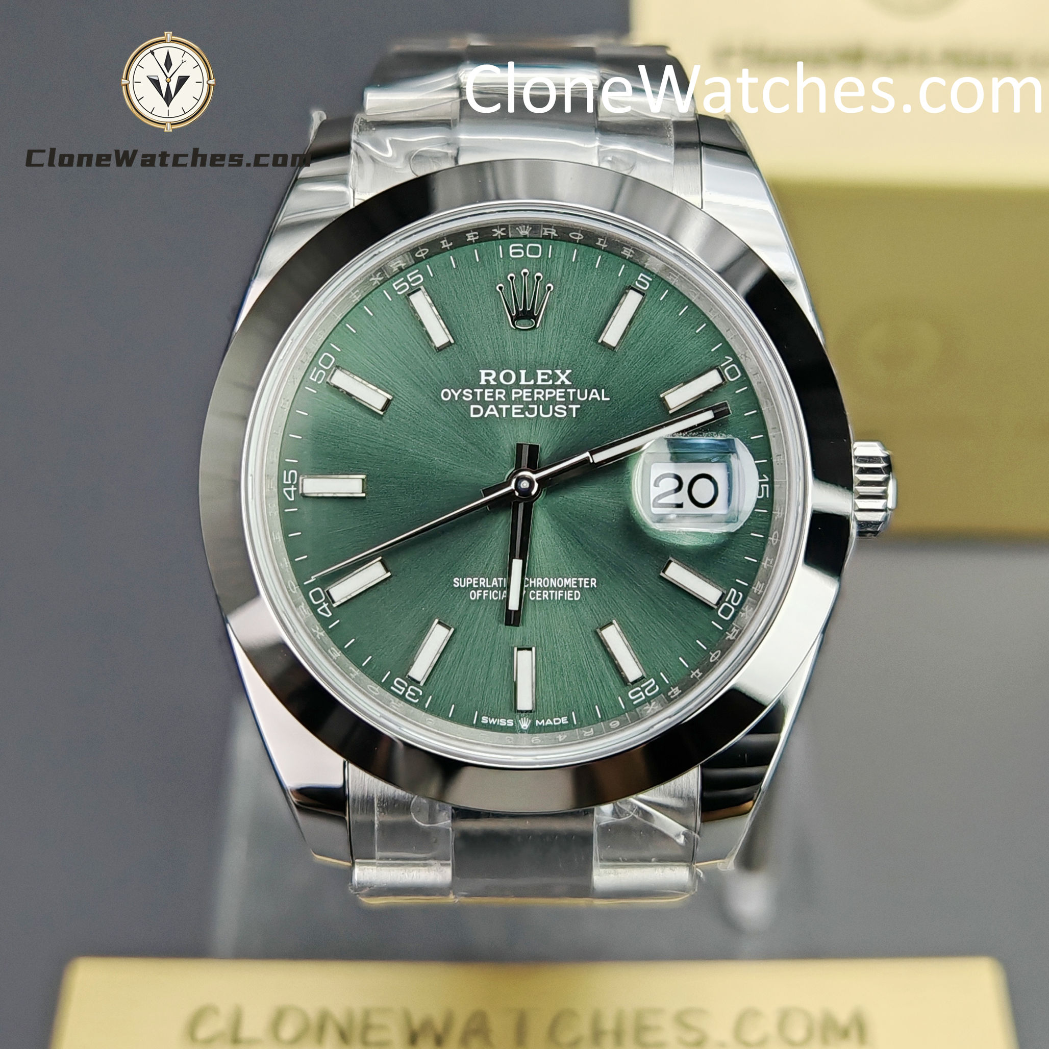 Rolex Super Clone Watches 1:1 DateJust Green Dial M126300 – 0019 41MM Oyster 3235 Movement