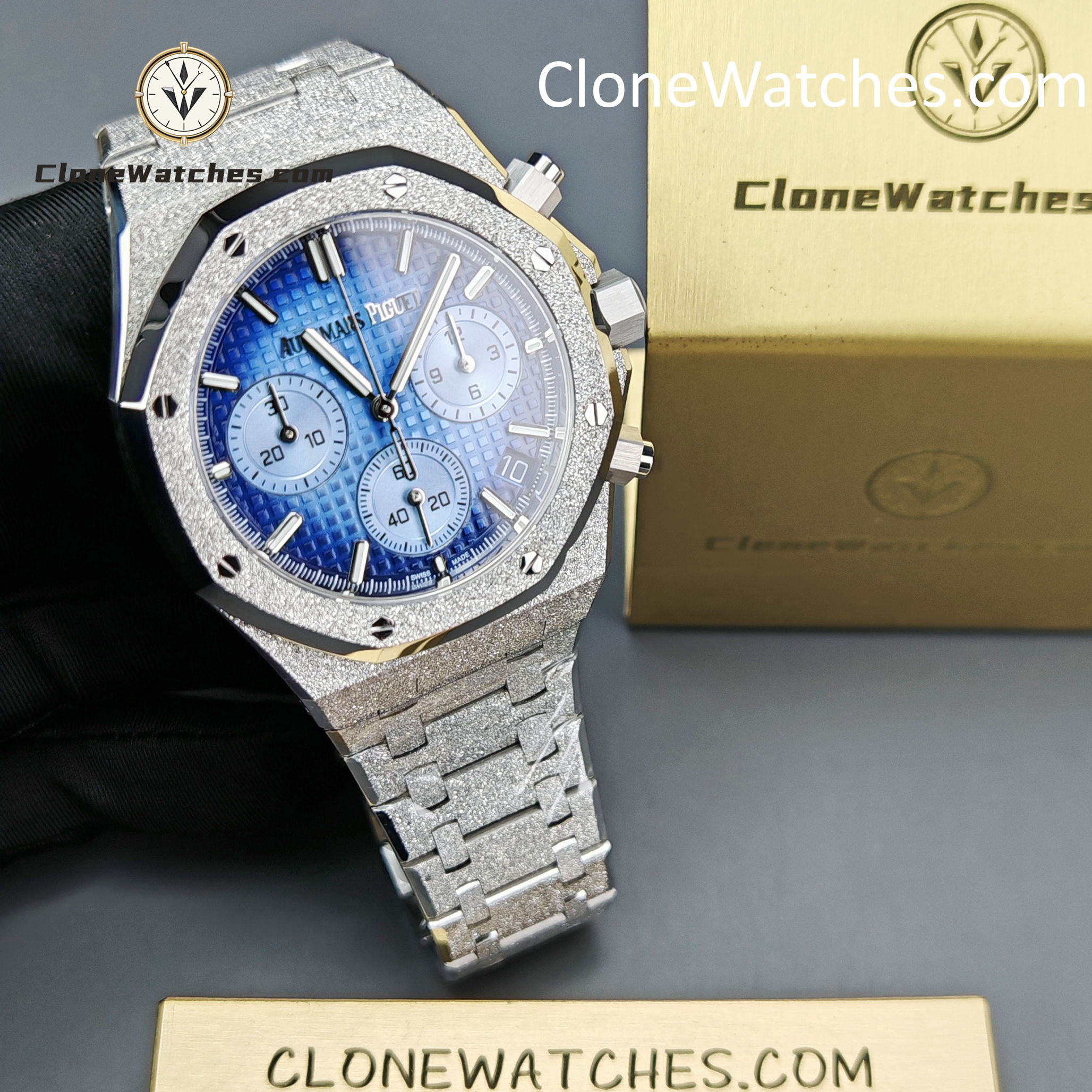 Audemars Piguet Super Clone Watches 1:1 Royal Oak Smoky Blue Dial 26240BA Selfwinding Chronograph