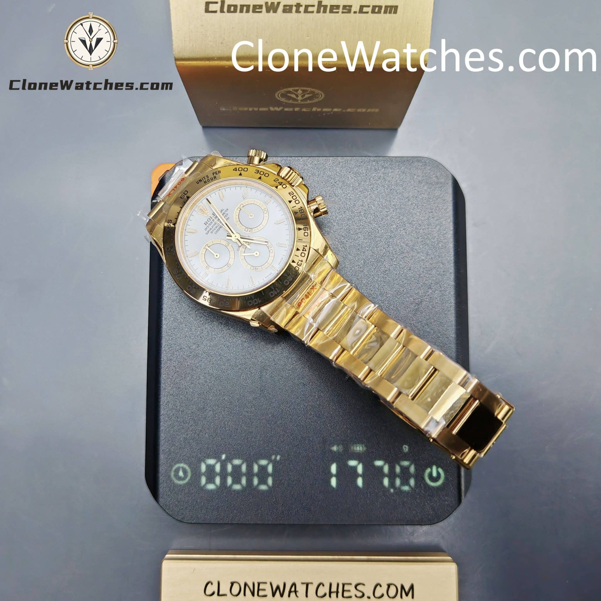 Rolex Super Clone Watches 1:1 Daytona 18K Gold White Dial M126508-0001 4131