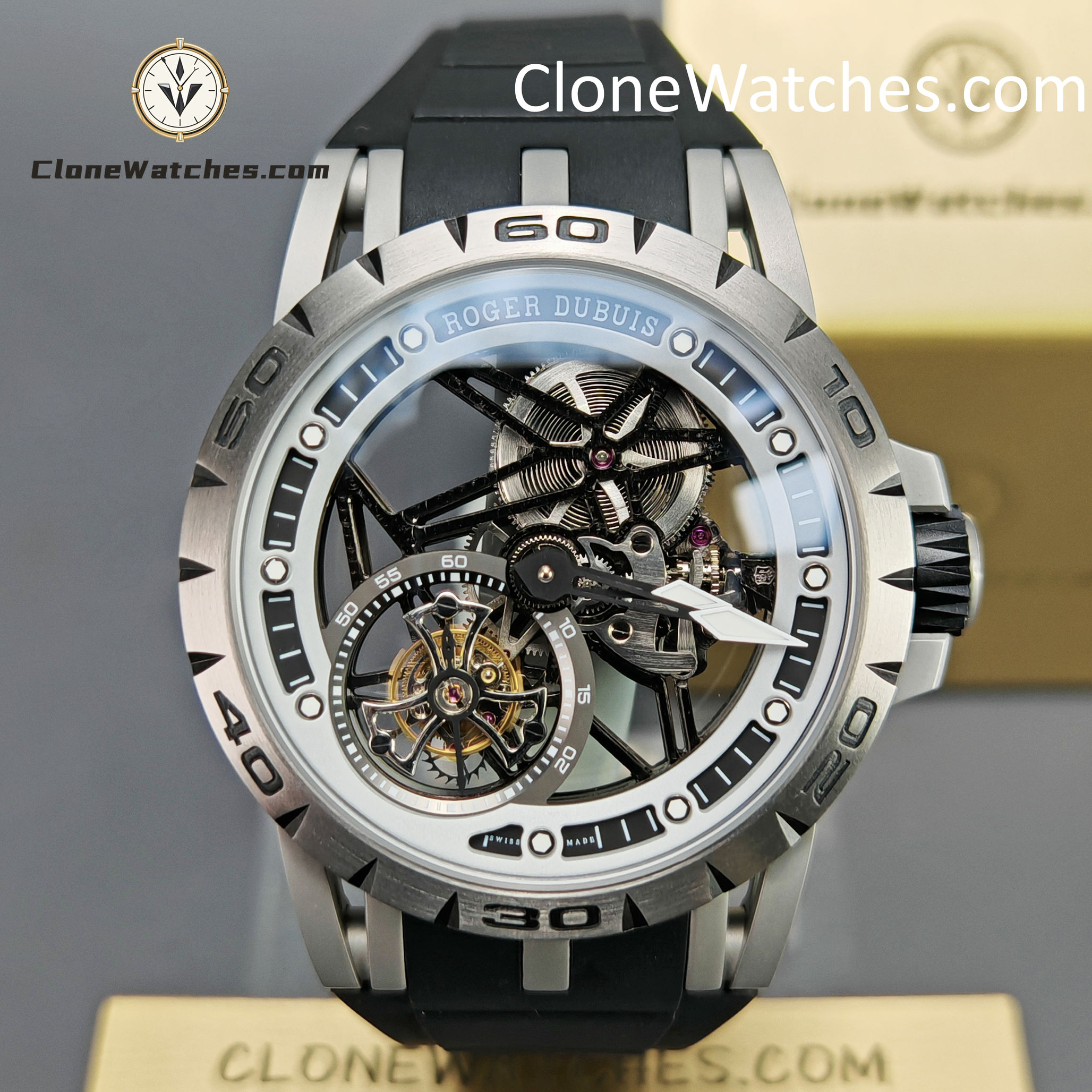 Roger Dubuis Super Clone Watches 1:1 Excalibur Skeleton Dial RDDBEX0479 45MM