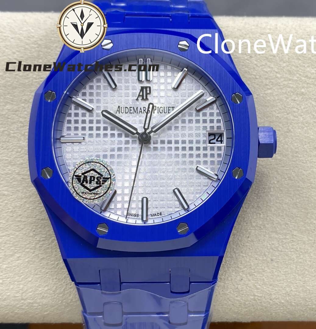 Audemars Piguet Super Clone Watches 1:1 Royal Oak Blue Ceramic 15500 White Dial