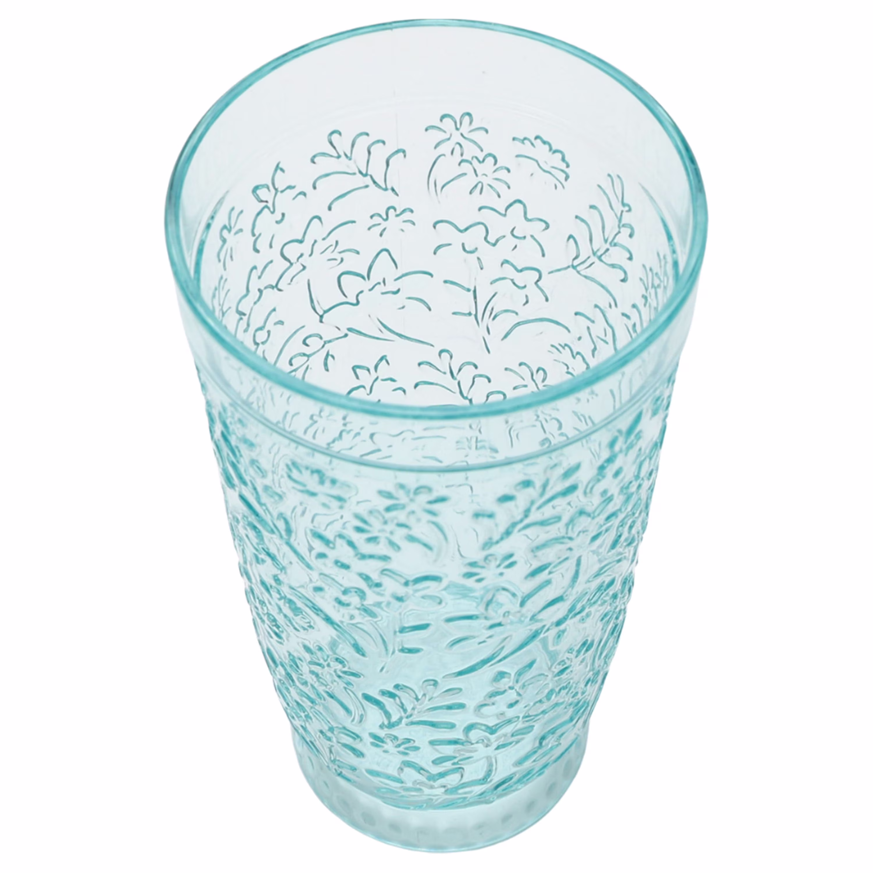 (2 pack) The Pioneer Woman 24-Ounce Tritan Embossed Ditsy Tall Tumbler, Teal