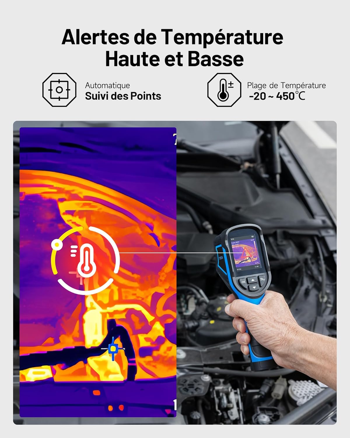 Caméra thermique 240x240 IR autonomie 15 h plage 20 à 450 degrés