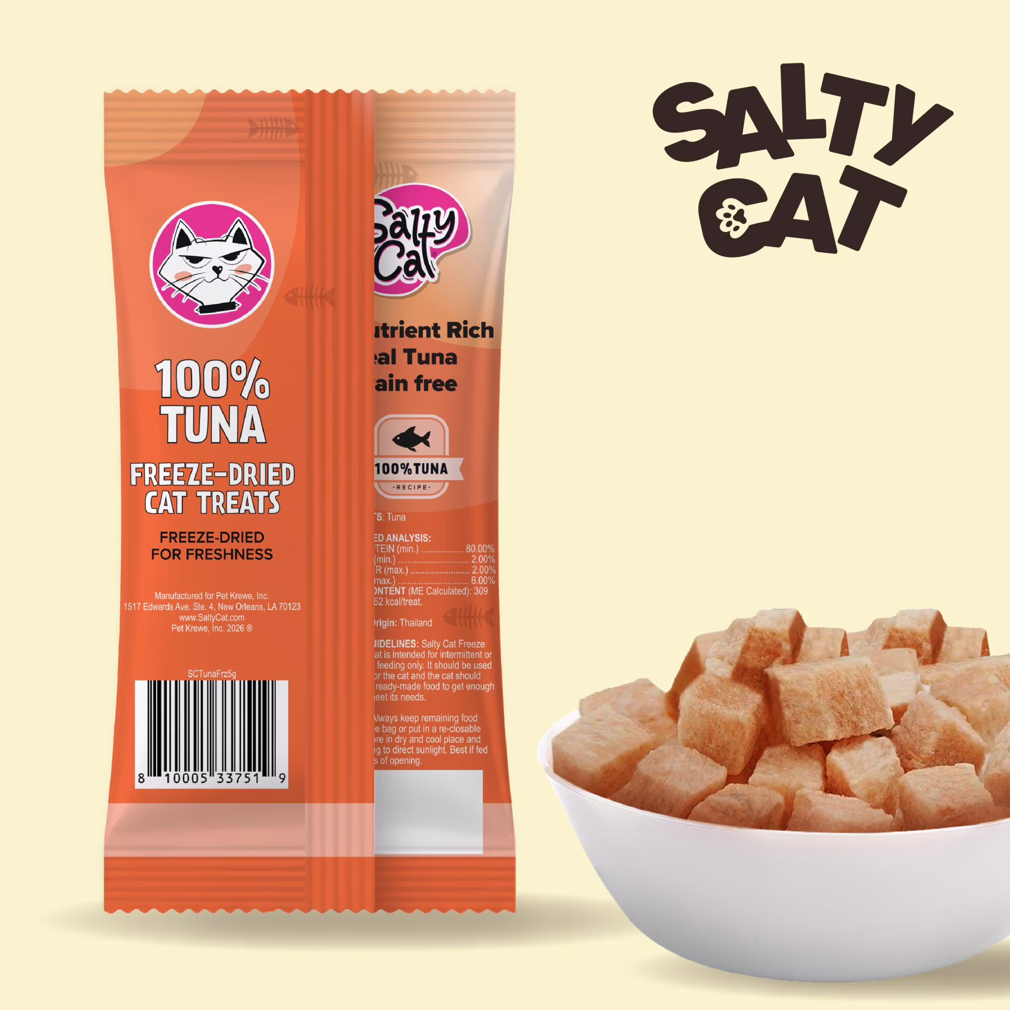 Salty Cat Freeze-Dried Tuna Cat Treats in 5 g bag