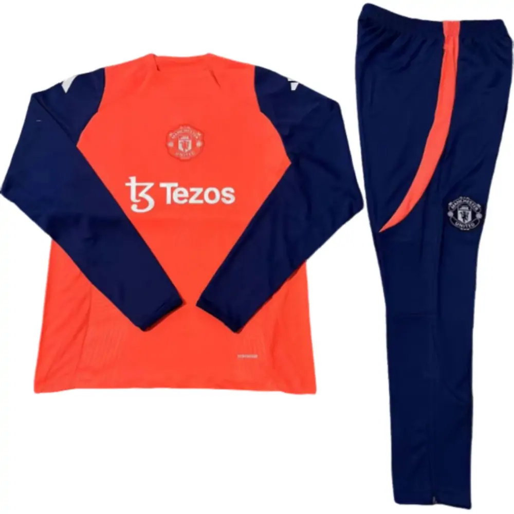 2024-25 New Season Manchester United Orange Red Children's Training Jersey