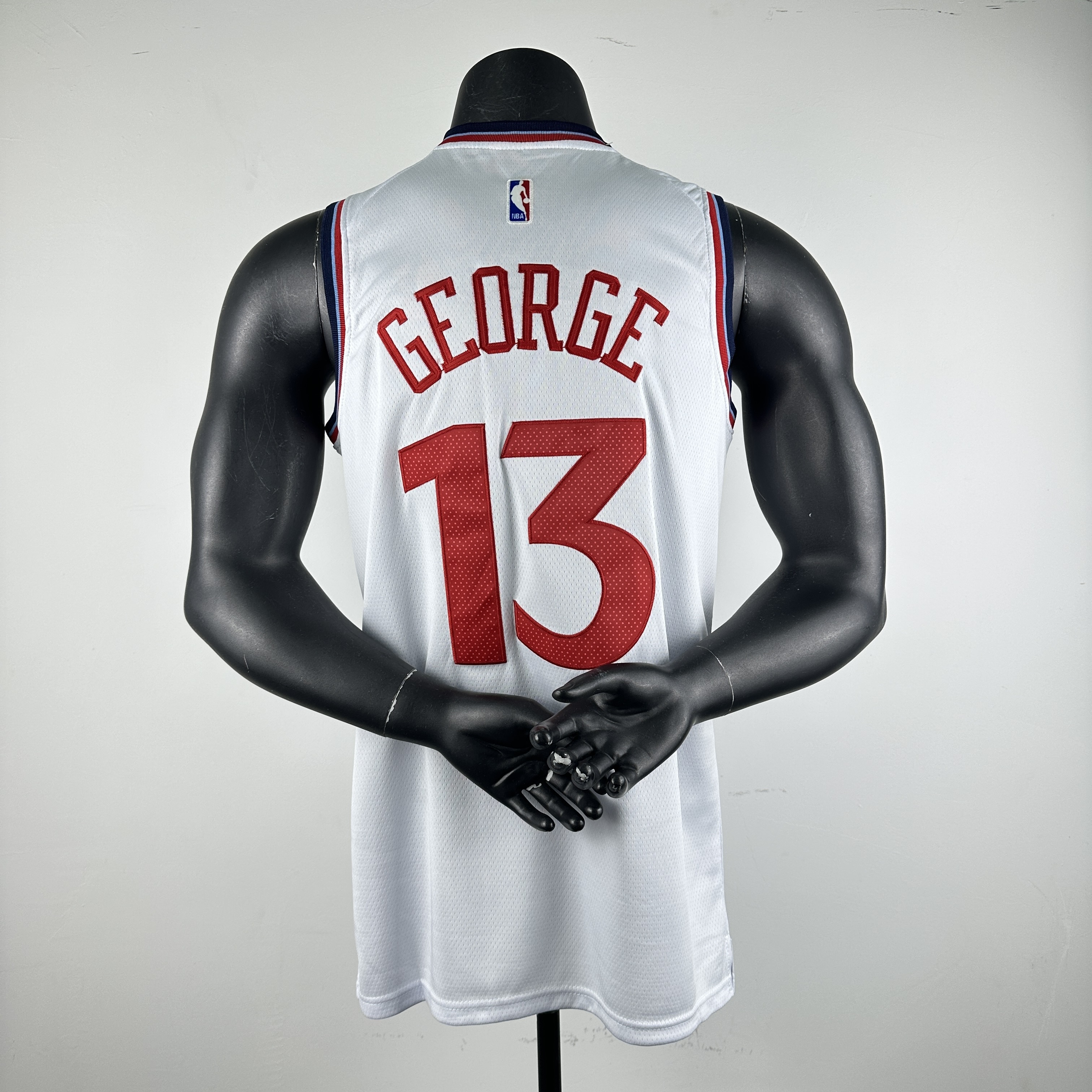 Embroidered 25th season Clippers home white No. 13 George