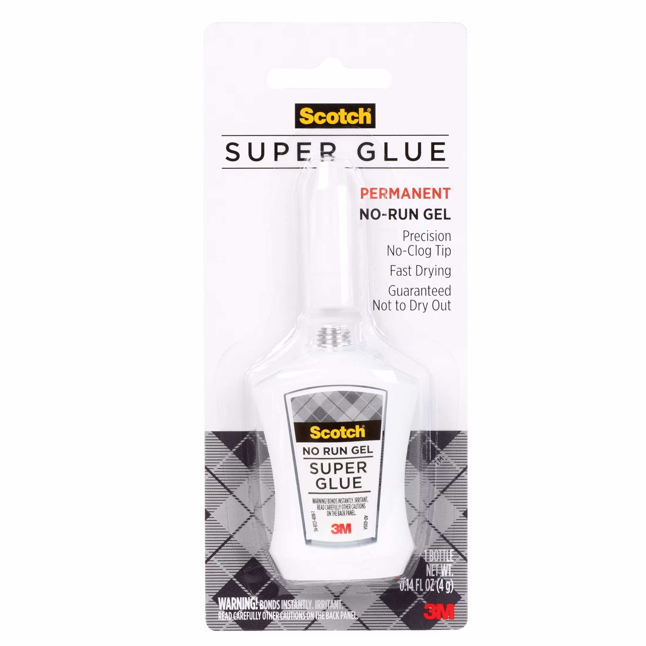 (2 pack) Scotch Create Permanent Super Glue Gel, .14 oz., 1 Bottle