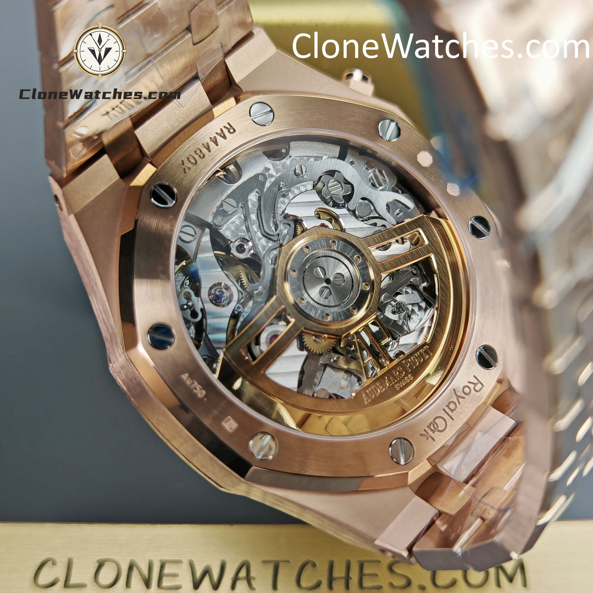 Audemars Piguet Super Clone Watches 1:1 Royal Oak Rose Gold 26240 Black Dial