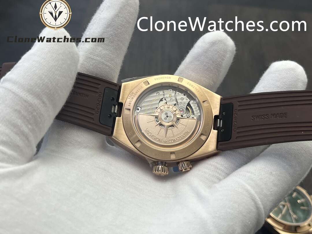 Vacheron Constantin Super Clone Watches 1:1 Overseas Dual Time 7920V/000R-B336 Rose Gold Silver Dial