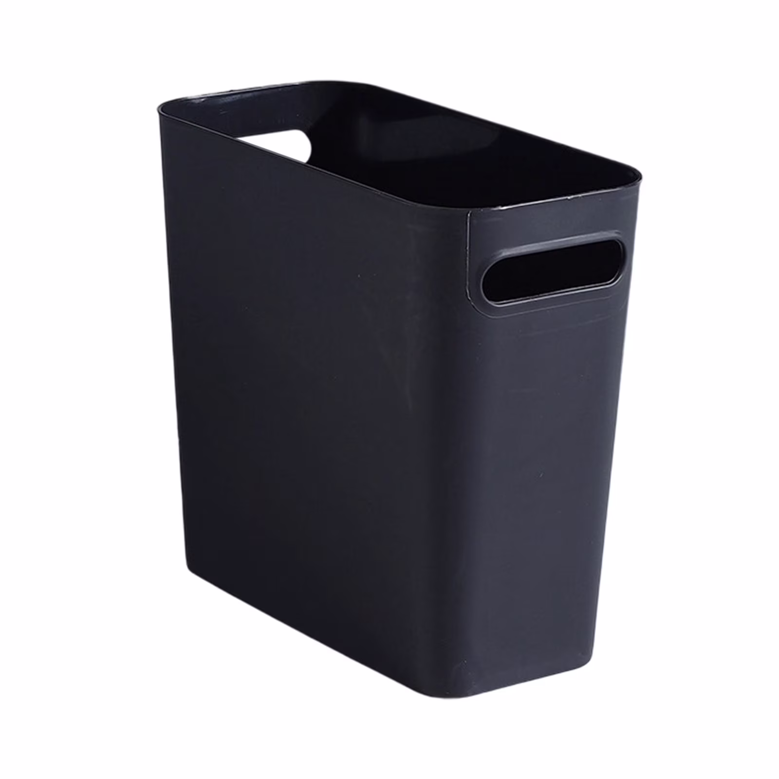 Plastic Trash Can,Slim Rectangular Trash Can,Corner Trash Can,Tall Skinny Trash Can,Slim Plastic Wastebasket,Compact Wastebasket with Cut-Out Handles for Bathroom,Kitchen,Bedroom,Apartment Office