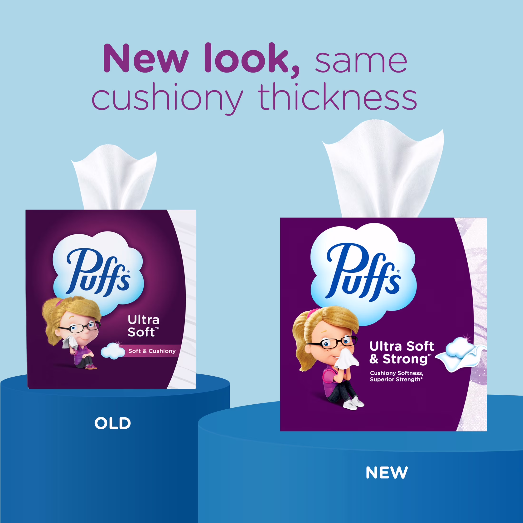 Puffs Ultra Soft Non-Lotion Facial Tissue, 1 Mega Cube Box, 72 Facial Tissues per Box