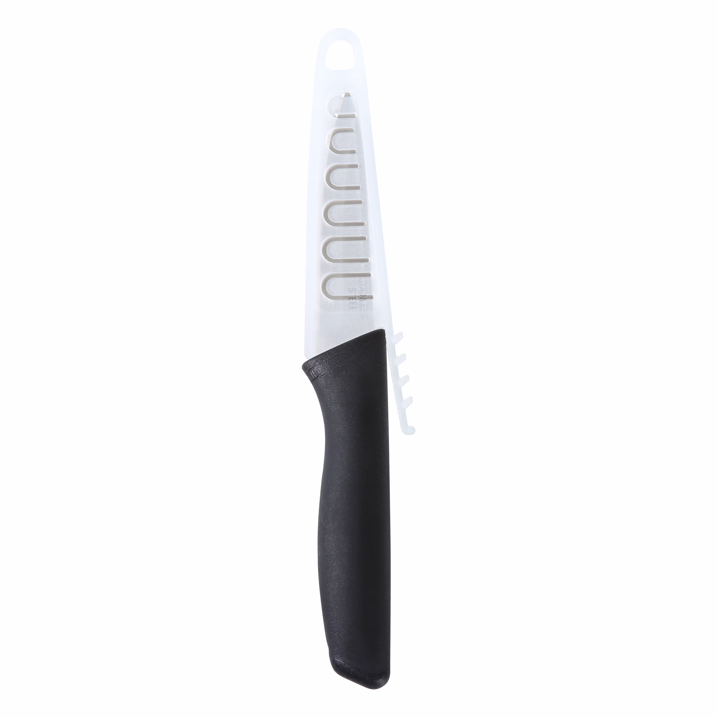 Mainstays 3.5 in Stainless Steel Paring Knife with Soft Grip Black Handle