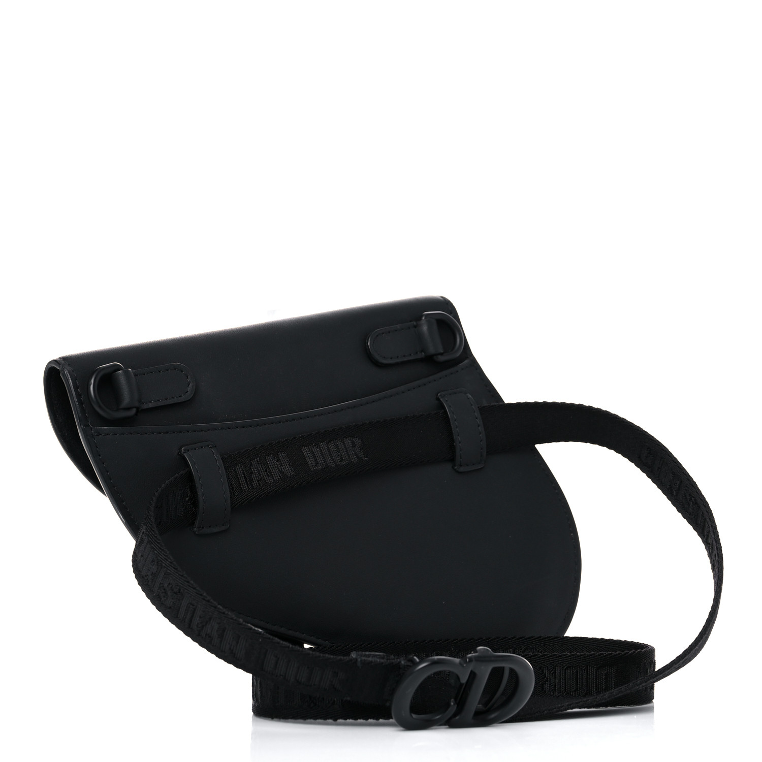 CHRISTIAN DIOR Ultra Matte Calfskin Saddle Belt Bag Black
