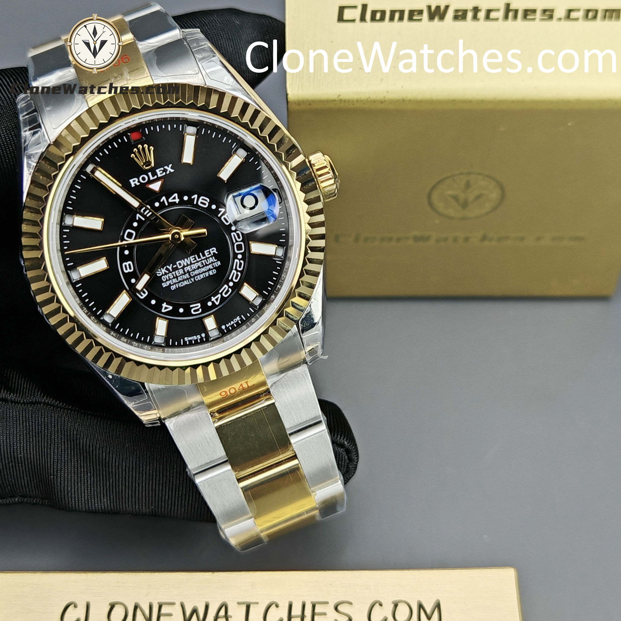 Rolex Super Clone Watch 1:1 Sky Dweller Black Dial Oyster m336933-0003 42MM