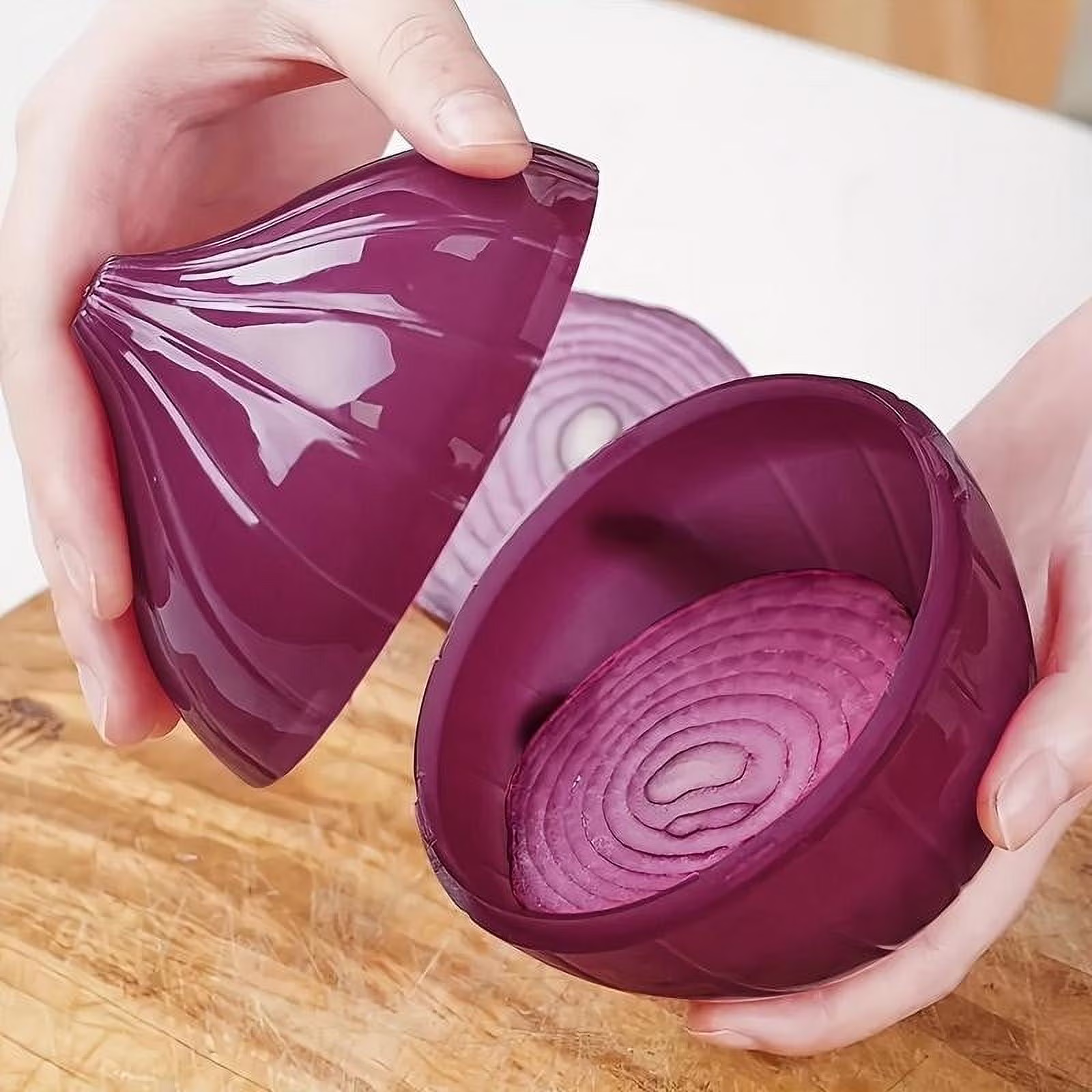Elainilye Vegetable Storage Container Airtight Onion Keeper Box Kitchen Produce Organizer BPA-Free Sealed Preserver for Fruits Vegetables