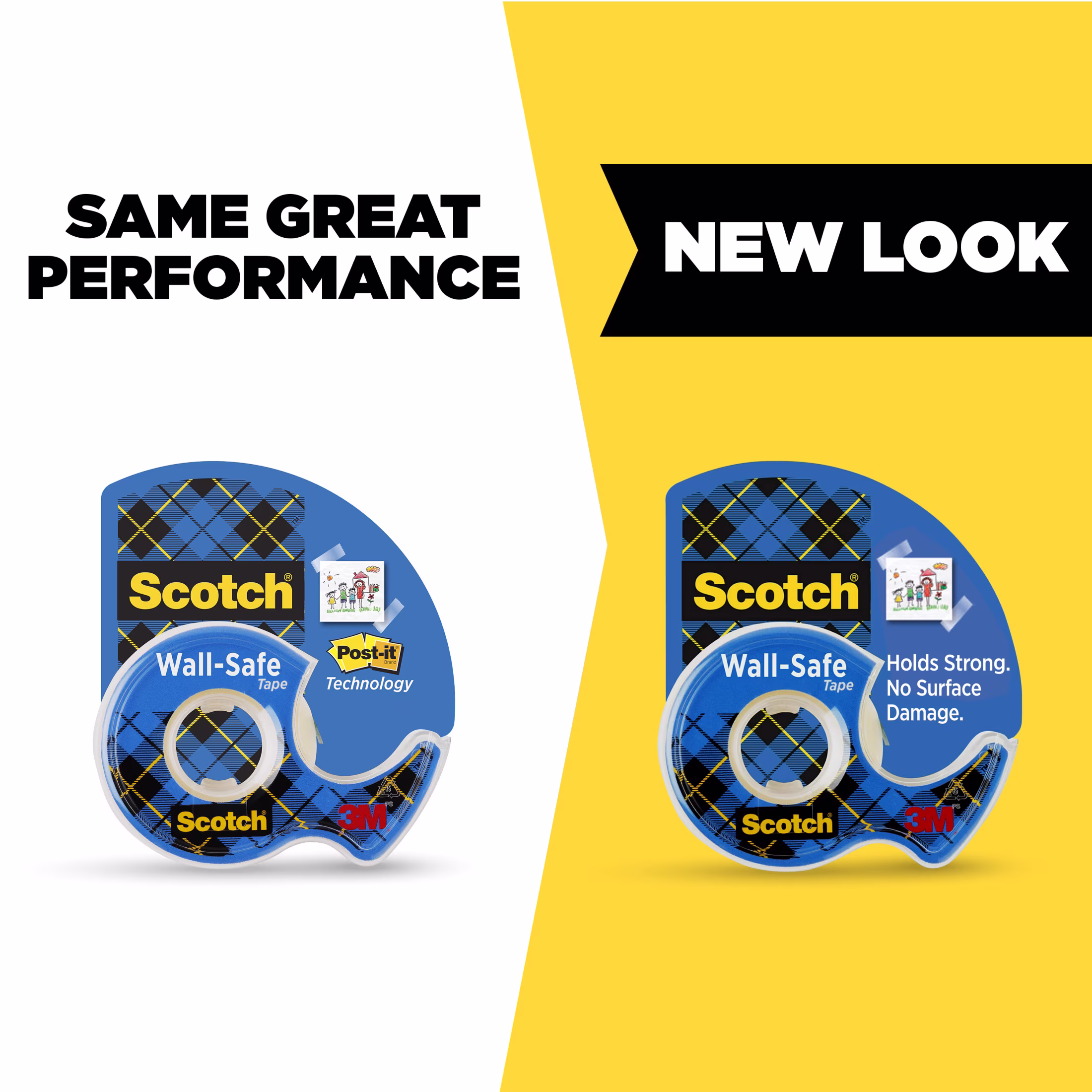 Scotch Wall-Safe Removable Tape, Clear with Matte Finish, 3/4 in x 500 in, 1 Dispenser