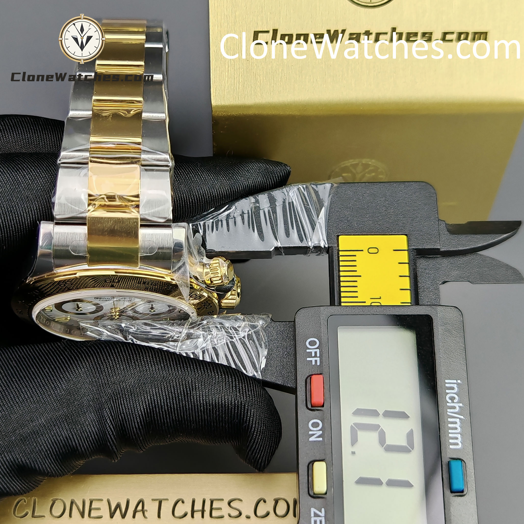 Rolex Super Clone Watches 1:1 Daytona 18k gold M116503-0001 White Dial 4130 movement