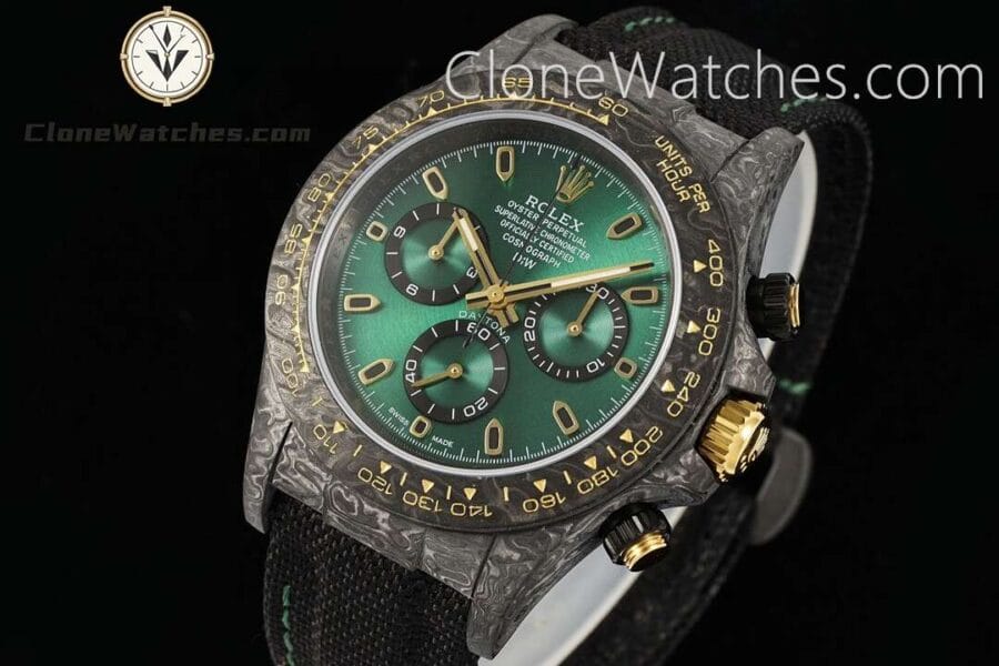 Modified Super Clone Watches 1:1 DiW Rolex Daytona NTPT Carbon GRADIENT GREEN GOLD